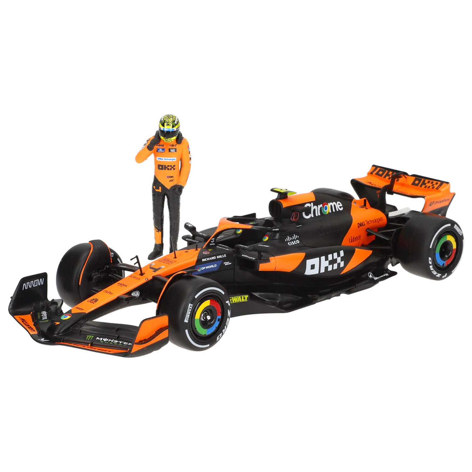 Mclaren Norris MCL38 F1 kovové auto produktová fotografia