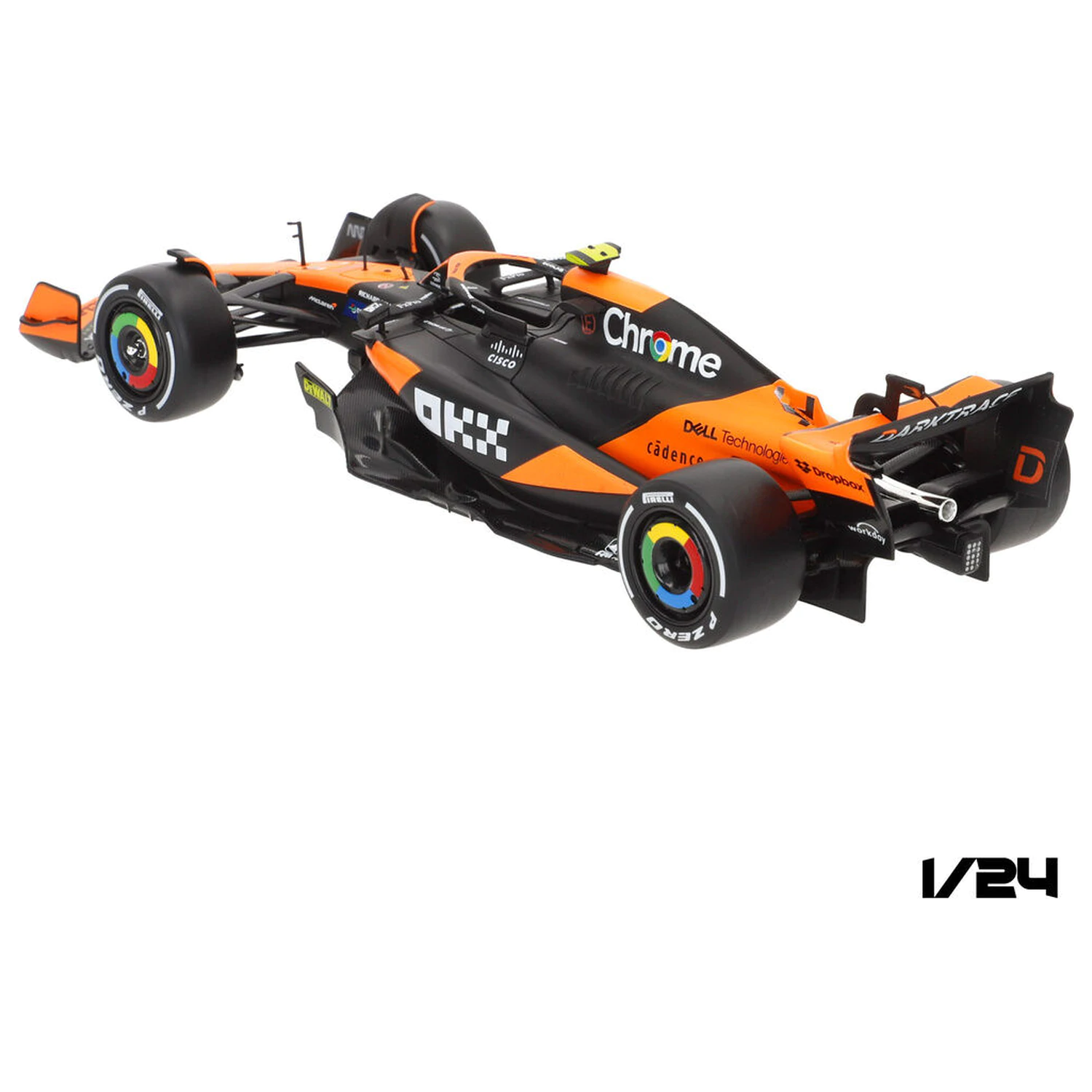 Mclaren Norris MCL38 F1 kovové auto produktová fotografia