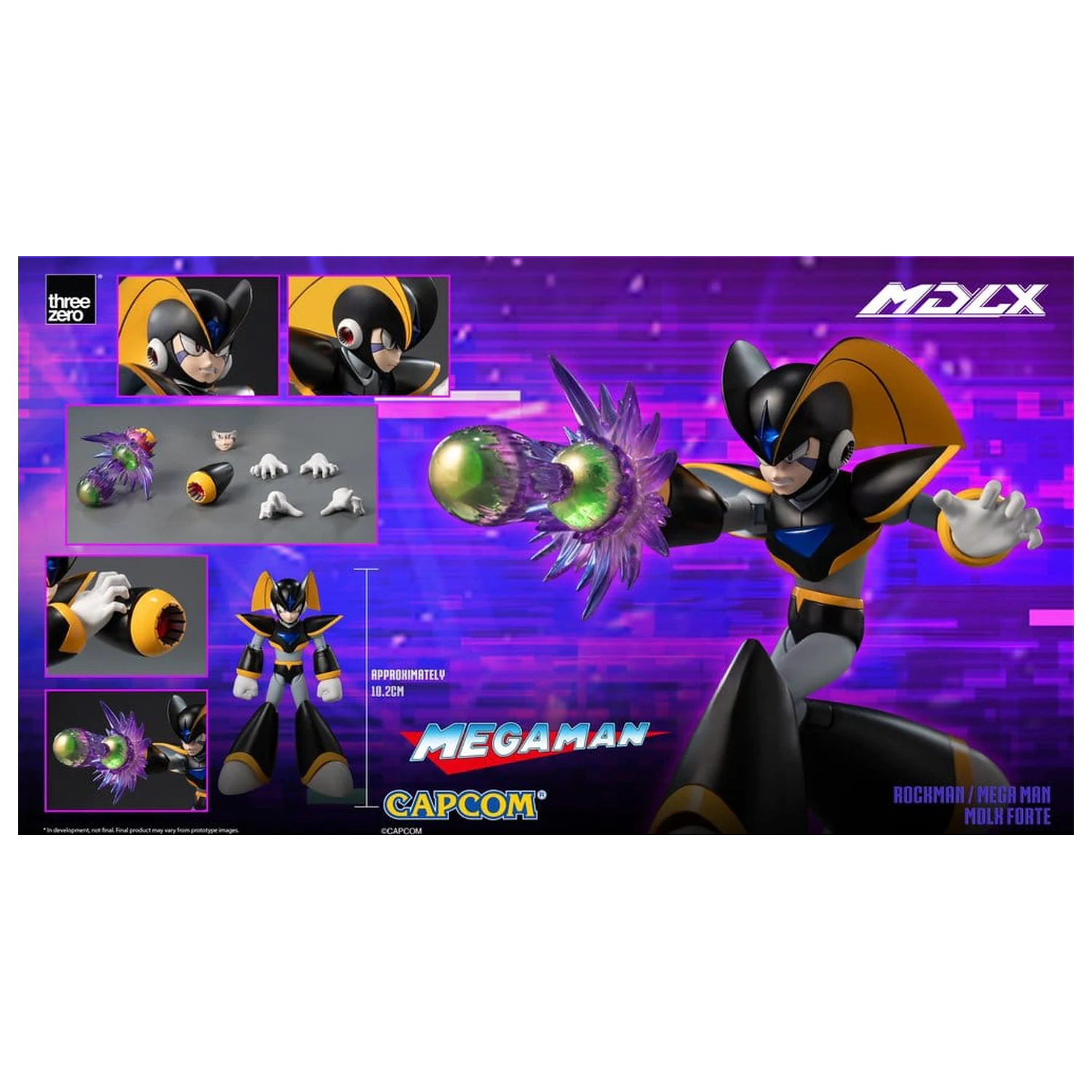 Mega Man MDLX akčná figúrka Rockman / Mega Man Forte 10 cm produktová fotografia