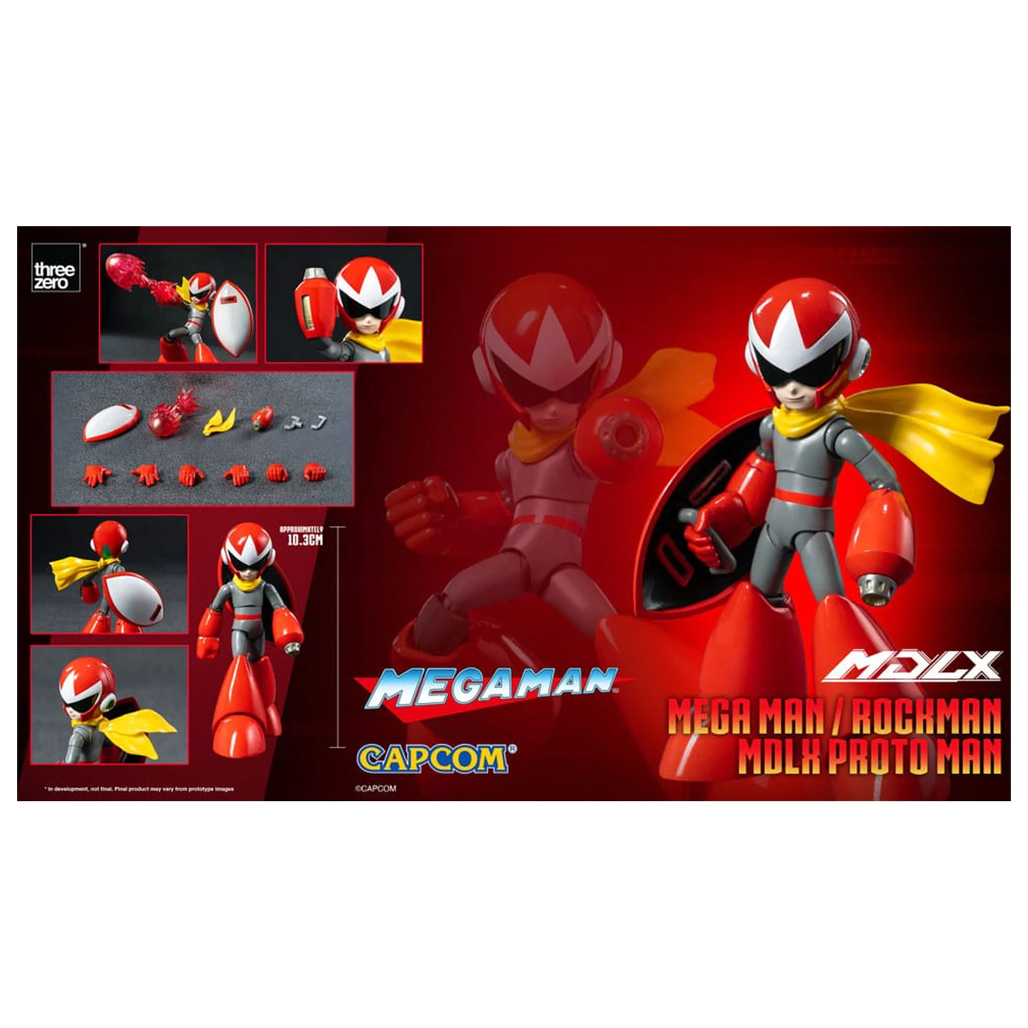Mega Man MDLX akčná figúrka Rockman / Mega Man Proto Man 10 cm produktová fotografia