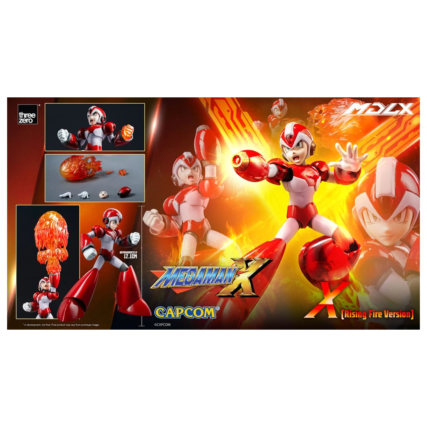 Mega Man MDLX akčná figúrka Rockman X / Mega Man X (Rising Fire Version) 12 cm produktová fotografia