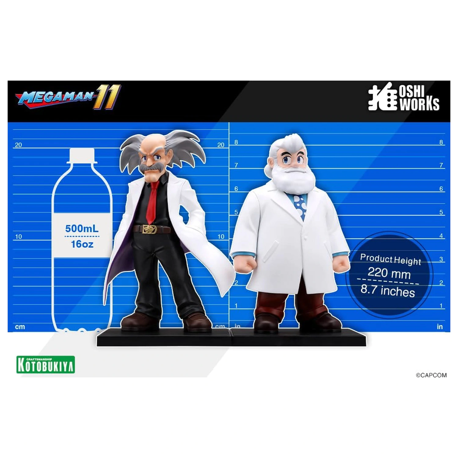 Mega Man Oshi Works PVC figúrky 2-Pack Dr. Wily & Dr. Light produktová fotografia
