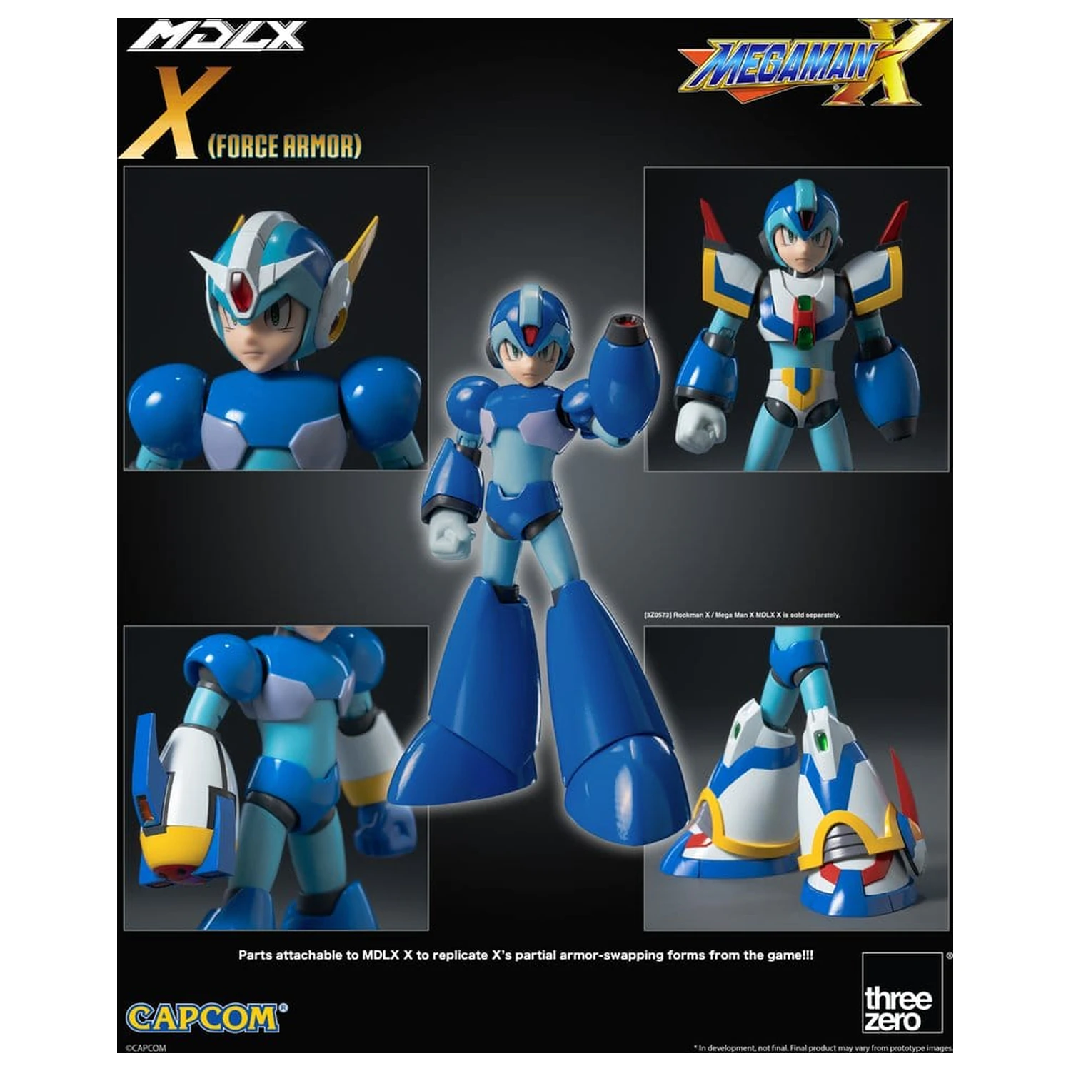 Mega Man X MDLX akčná figúrka Rockman / Mega Man Force Armor 12 cm produktová fotografia