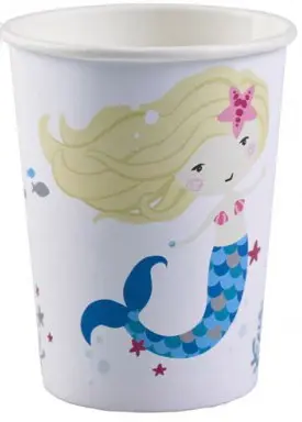 Mermaid papierové poháre 8 ks 250 ml produktová fotografia