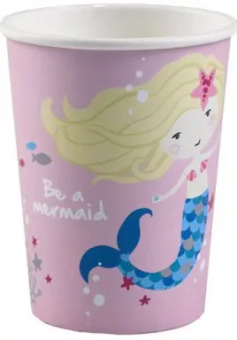 Mermaid papierové poháre 8 ks 250 ml produktová fotografia