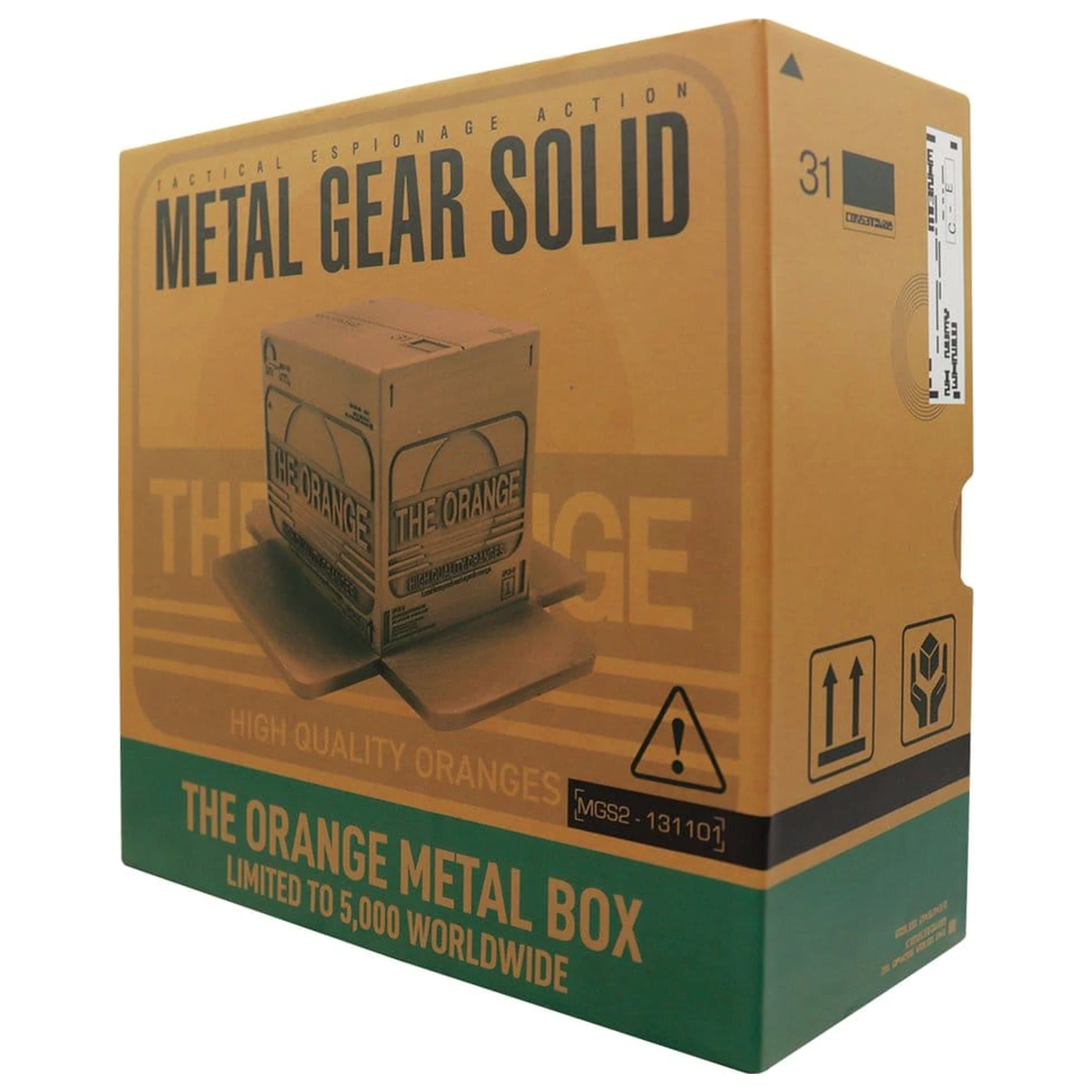 Replika Metal Gear Solid 2 kartónová krabica starožitné zlato produktová fotografia