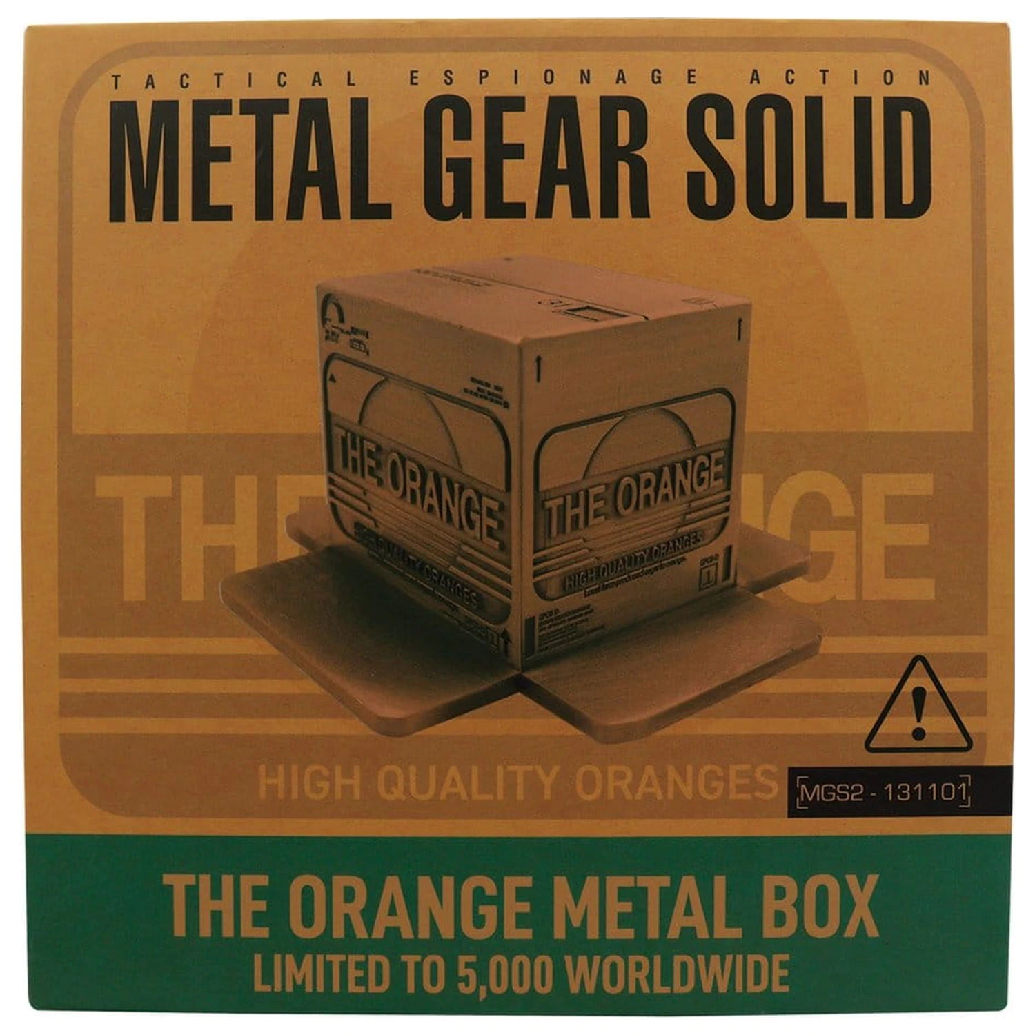 Replika Metal Gear Solid 2 kartónová krabica starožitné zlato produktová fotografia