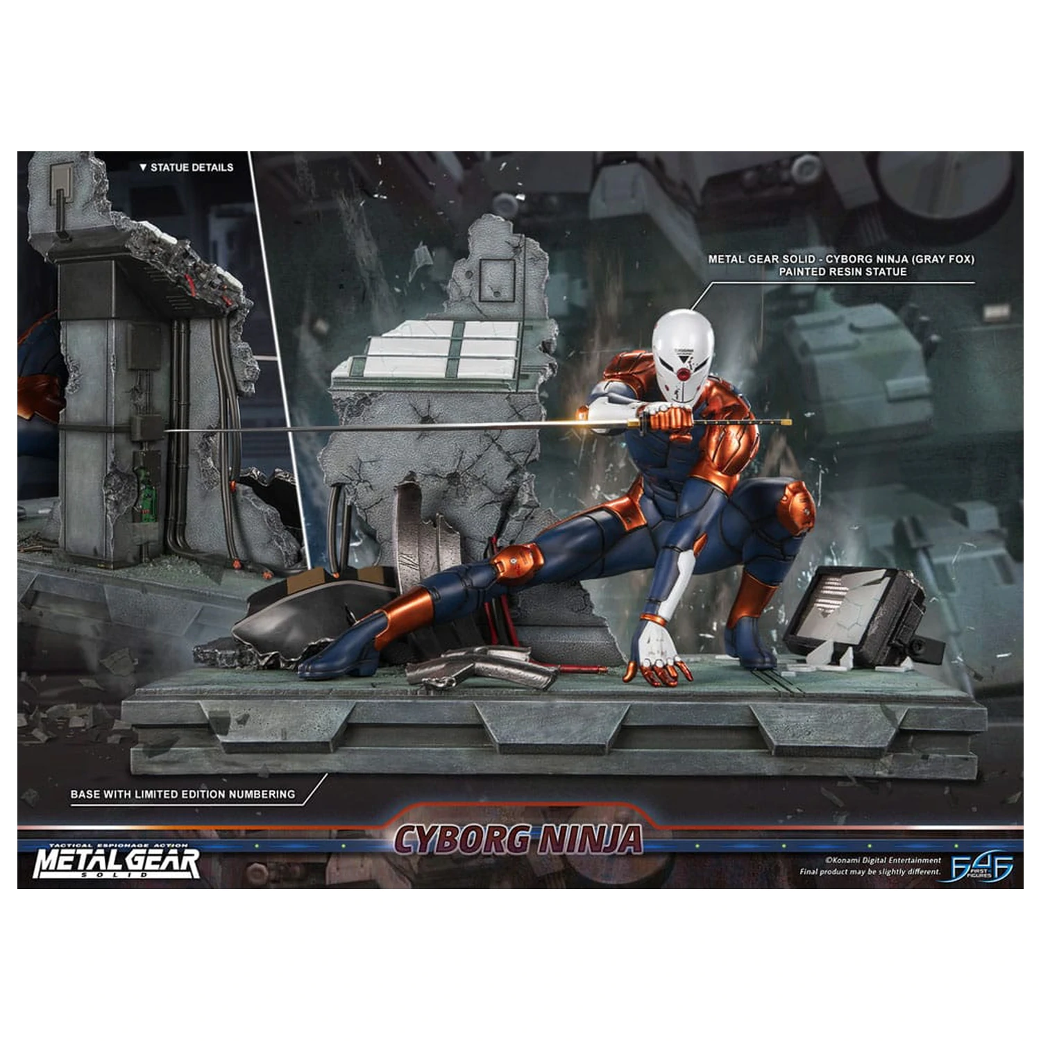 Metal Gear Solid Socha Cyborg Ninja (Gray Fox) 41 cm produktová fotografia