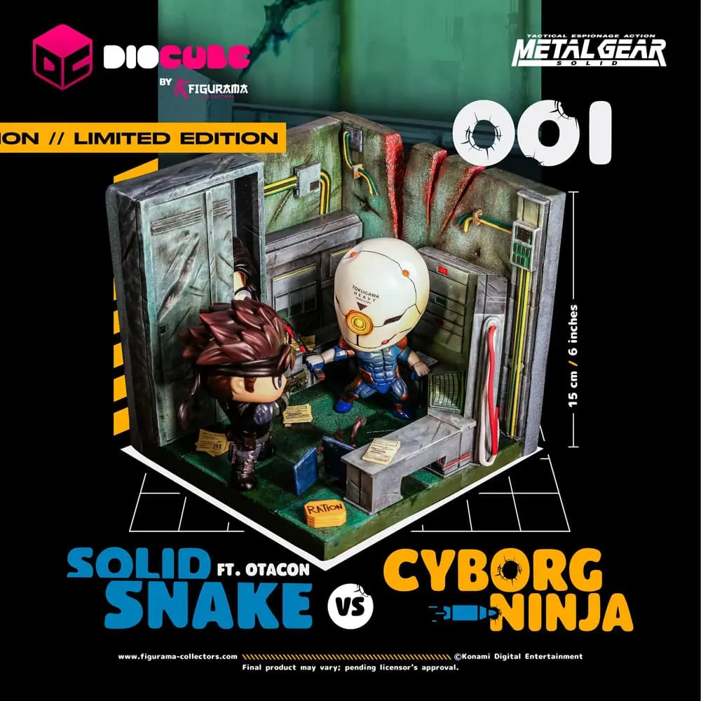 Metal Gear Solid DioCube PVC dioráma Solid Snake vs. Cyborg Ninja Ft. Otacon 15 cm termékfotó