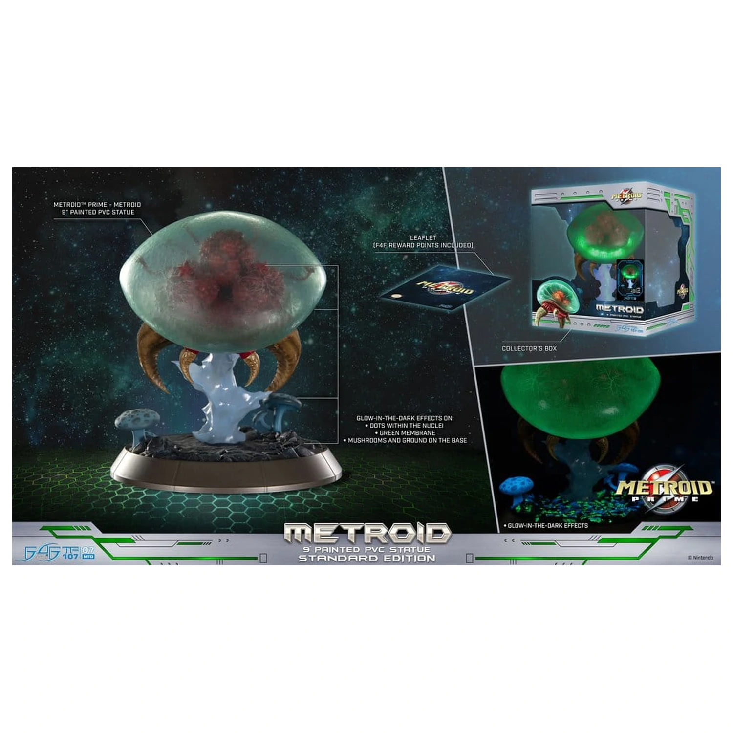 Metroid Prime PVC figúrka Metroid (štandardná) (svietiaca v tme) 21 cm produktová fotografia
