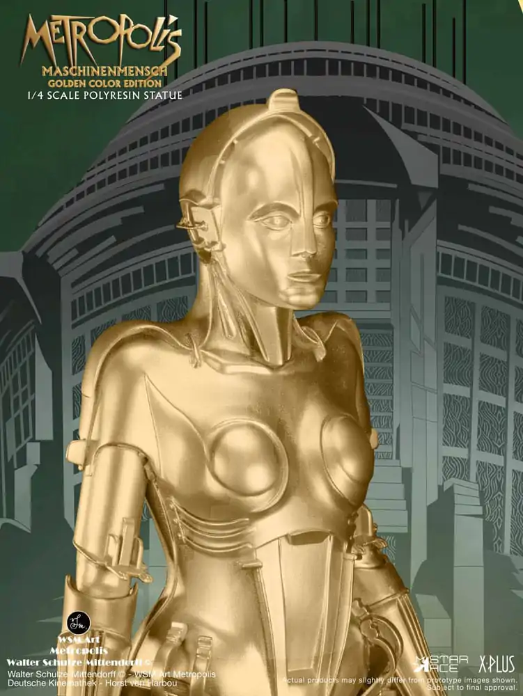 Metropolis Statue 1/4 Maschinenmensch Metallic Gold 40 cm termékfotó