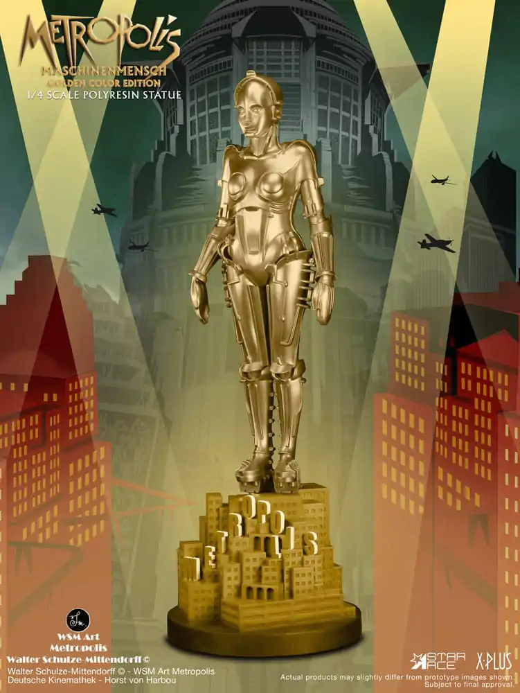 Metropolis Statue 1/4 Maschinenmensch Metallic Gold 40 cm termékfotó