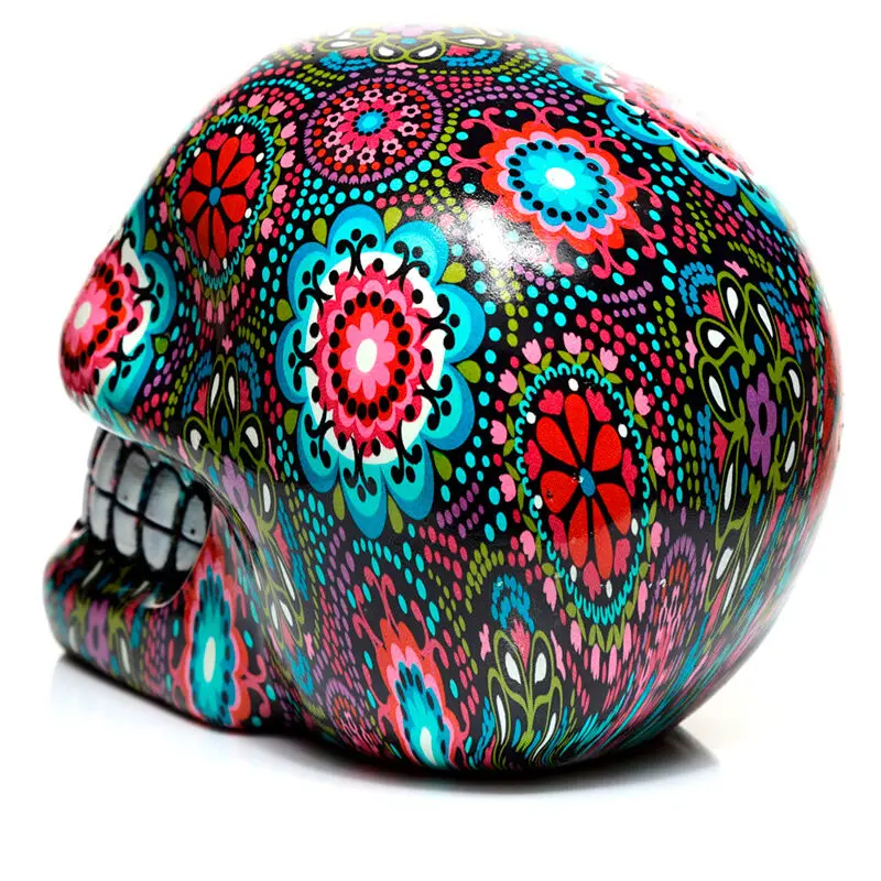Mexická Dekoratívna Lebka Day of the Dead Floral figúrka 14 cm produktová fotografia