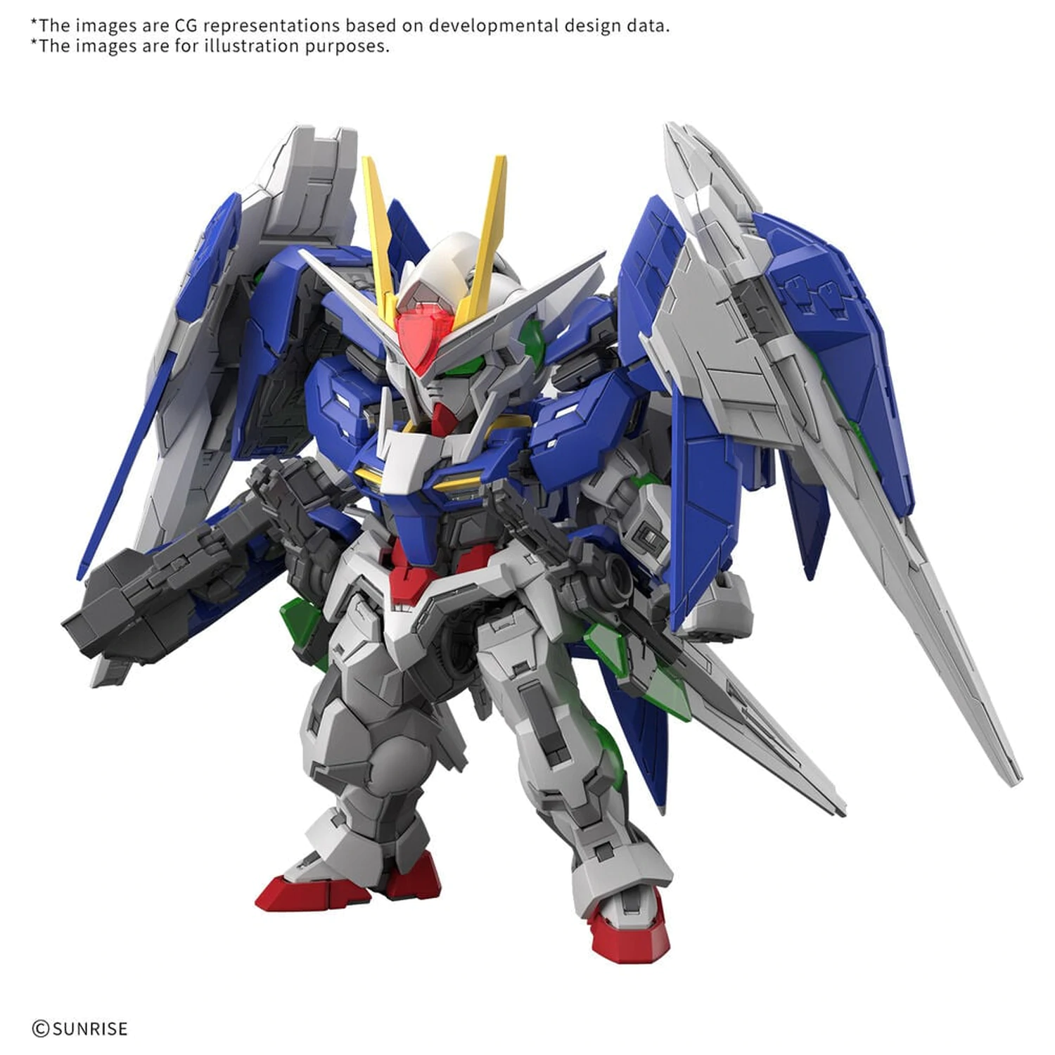 MGSD 00 Raiser Mobile Suit Gundam 00 Master Grade SD model súprava produktová fotografia
