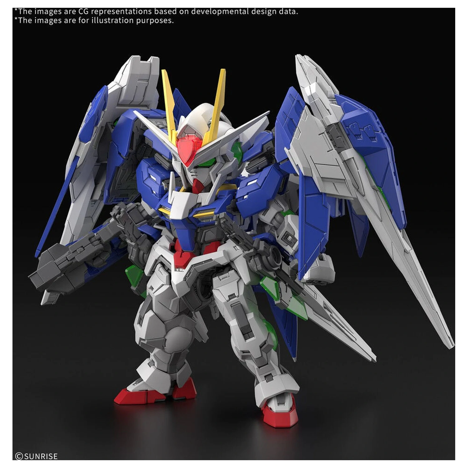 MGSD 00 Raiser Mobile Suit Gundam 00 Master Grade SD model súprava produktová fotografia
