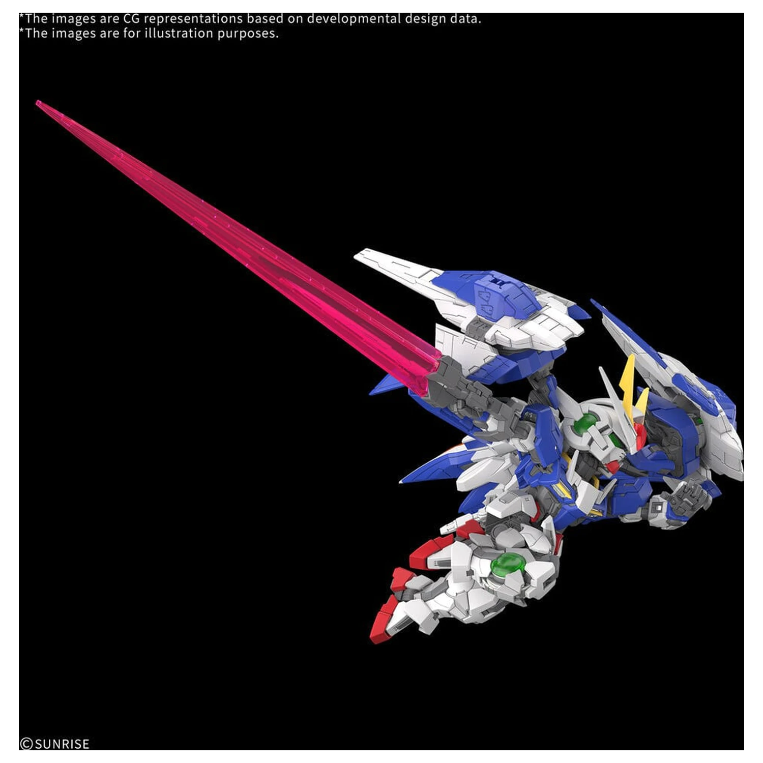 MGSD 00 Raiser Mobile Suit Gundam 00 Master Grade SD model súprava produktová fotografia