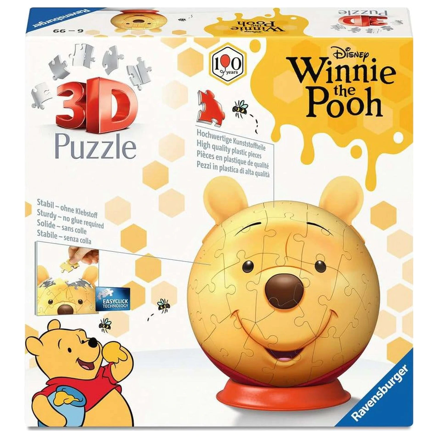 Winnie the Pooh 3D puzzle guľa s ušami (77 dielikov) produktová fotografia