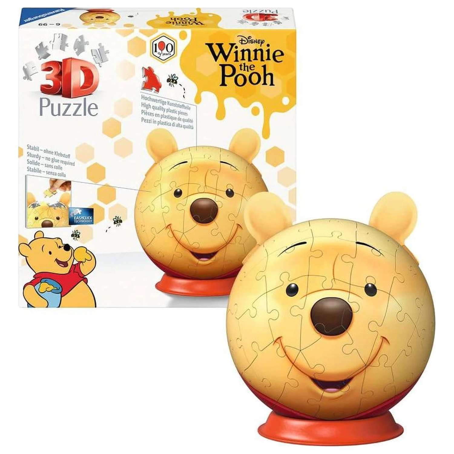 Winnie the Pooh 3D puzzle guľa s ušami (77 dielikov) produktová fotografia
