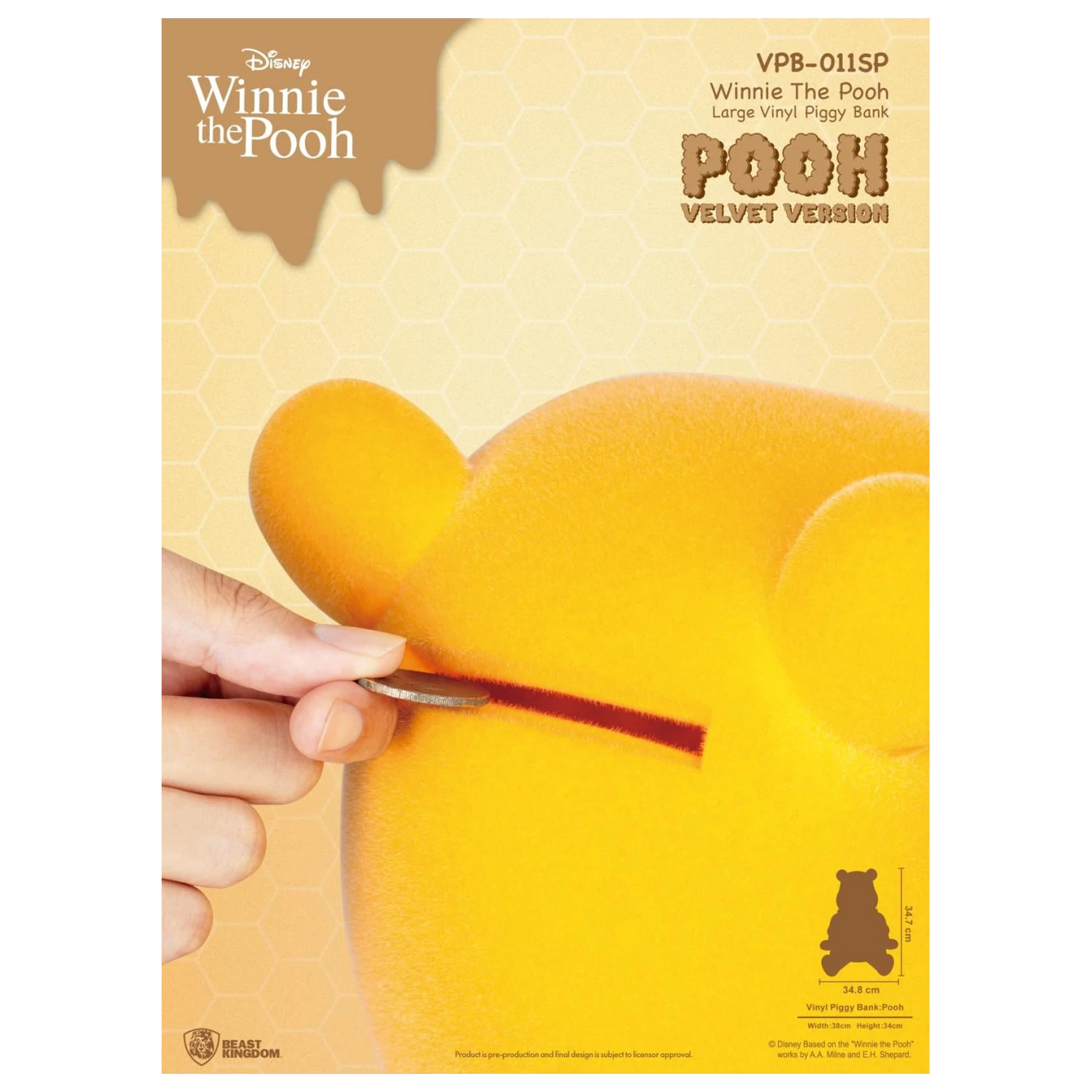 Winnie the Pooh Winnie "Velvet Version" prasiatko 34 cm produktová fotografia