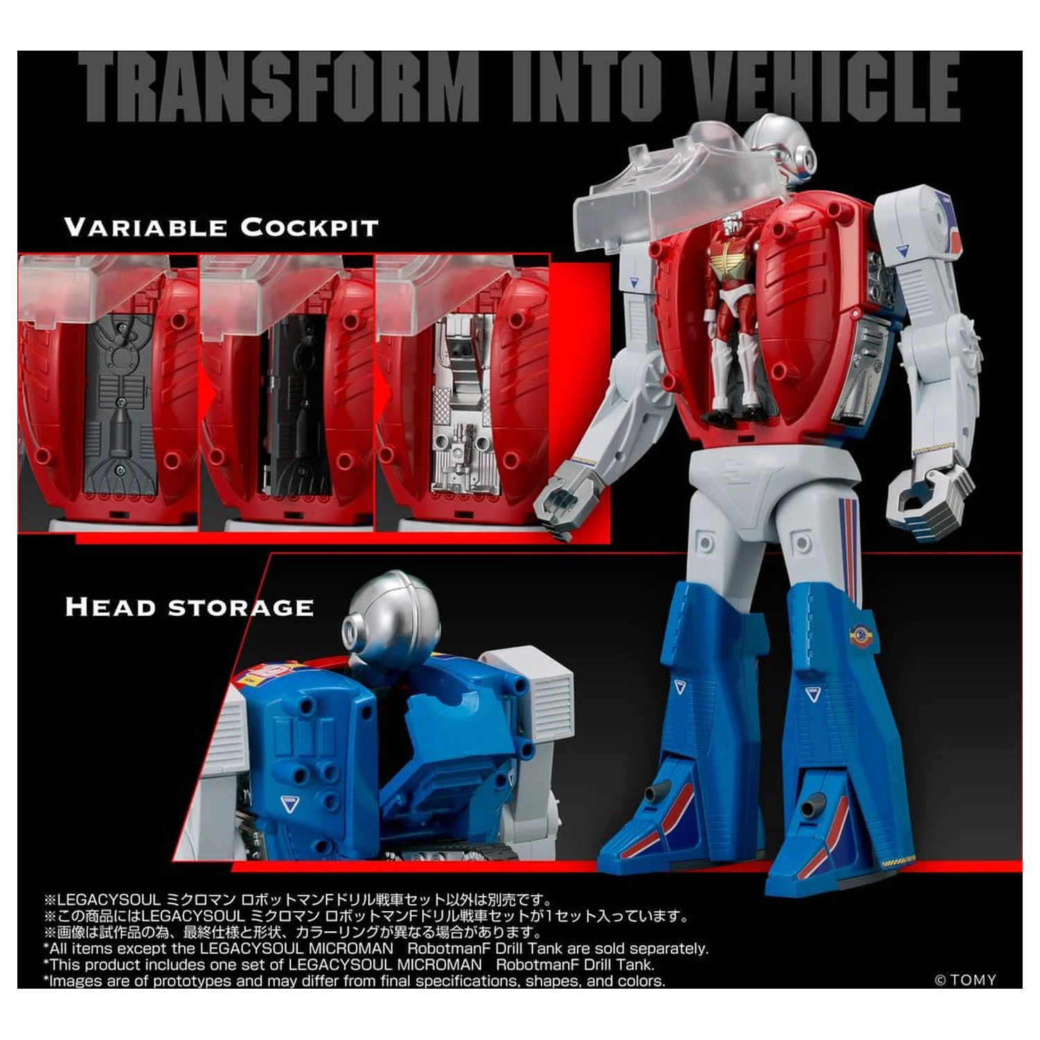 Akčná figúrka Microman Legacysoul Robotman F Drill Tank produktová fotografia