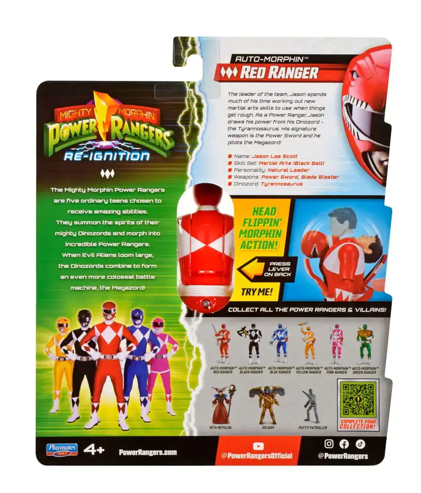 Mighty Morphin Power Rangers Akčná figúrka Auto-Morphin Red Ranger 12 cm produktová fotografia