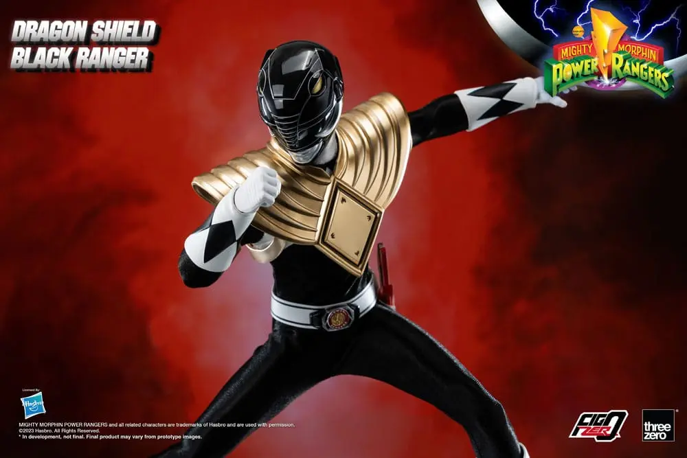 Mighty Morphin Power Rangers FigZero Akčná figúrka 1/6 Dragon Shield Black Ranger 35 cm produktová fotografia