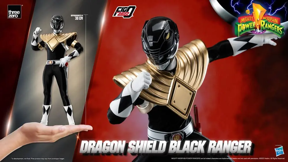 Mighty Morphin Power Rangers FigZero Akčná figúrka 1/6 Dragon Shield Black Ranger 35 cm produktová fotografia