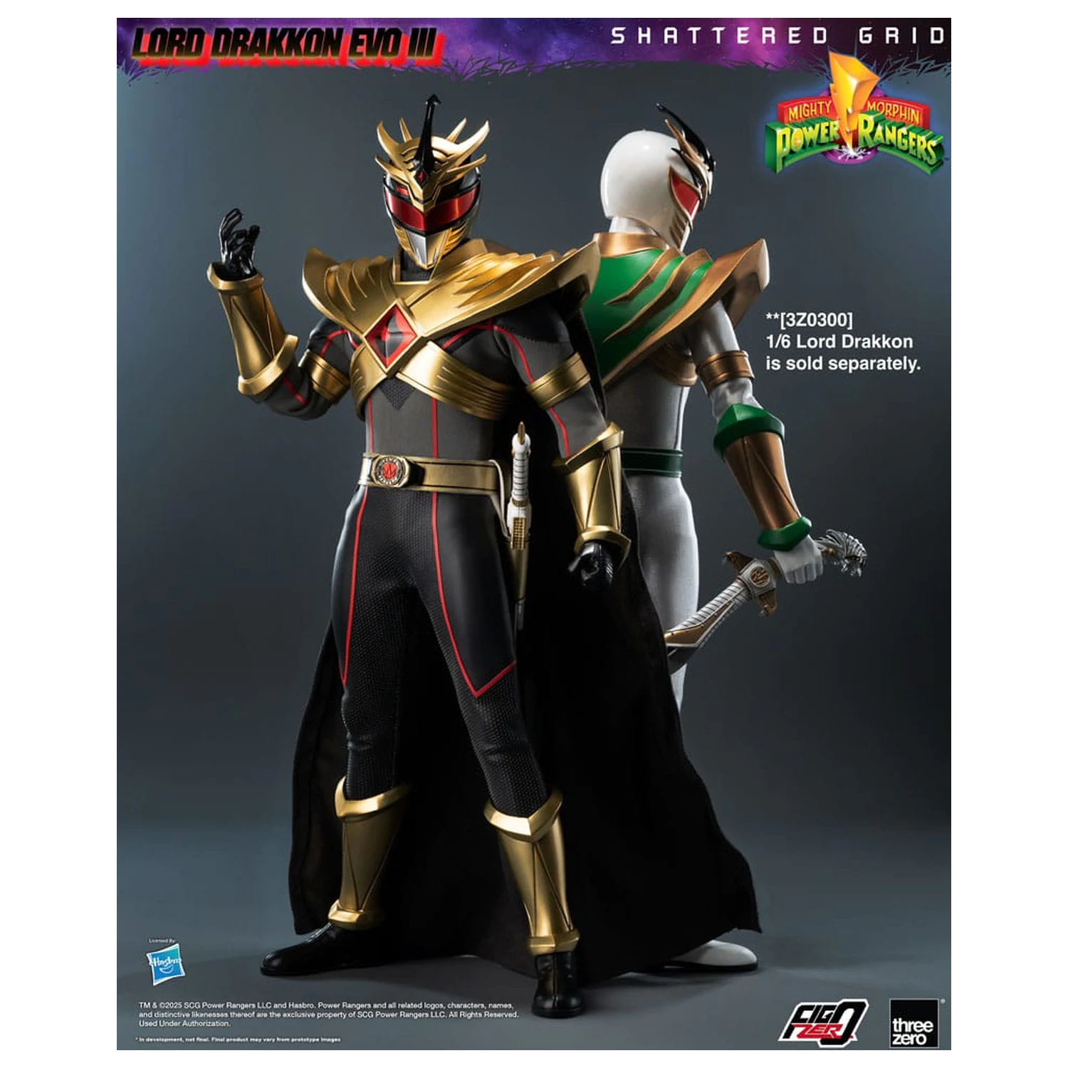 Mighty Morphin Power Rangers Shattered Grid FigZero akčná figúrka 1/6 Lord Drakkon Evo III 30 cm produktová fotografia