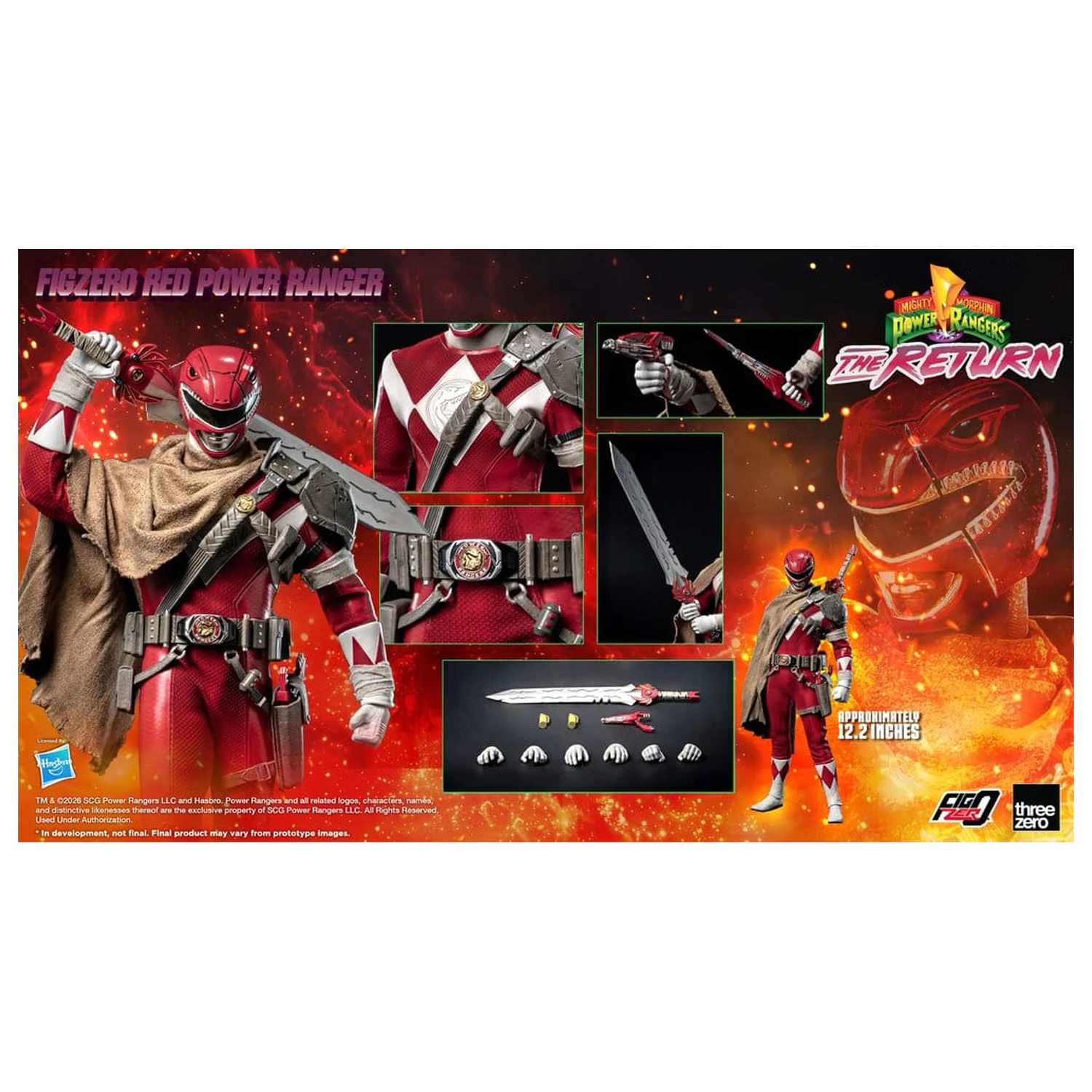 Mighty Morphin Power Rangers: The Return FigZero Action Figure 1/6 Red Power Ranger 31 cm produktová fotografia