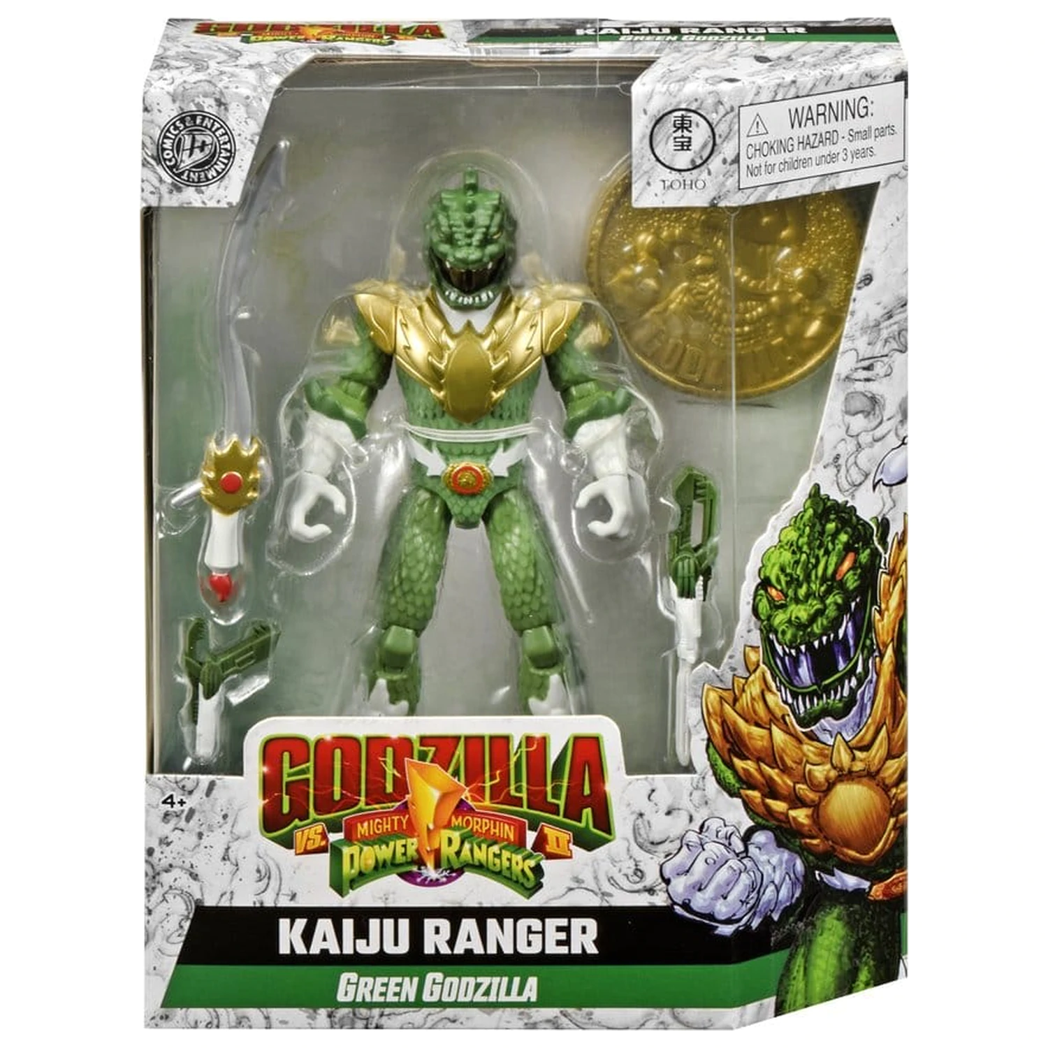 Mighty Morphin Power Rangers x Godzilla Akčná figúrka Zelená Godzilla produktová fotografia