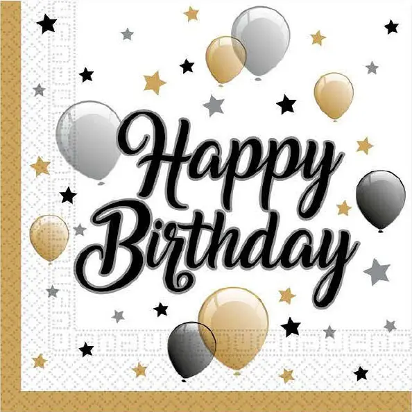 Milestone, servítky Happy Birthday, 20 ks 33x33 cm produktová fotografia