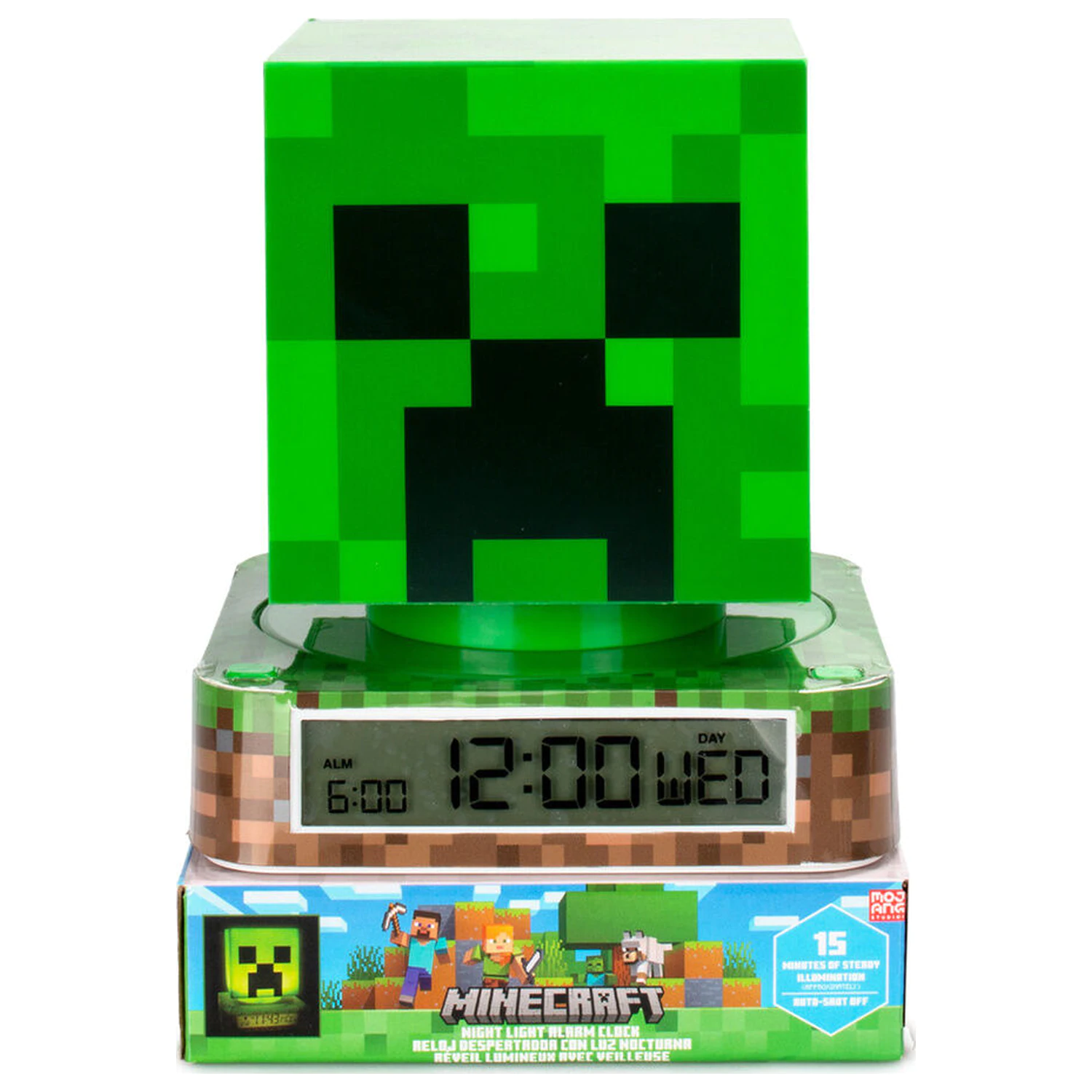 Minecraft 3D lampa s alarmom produktová fotografia