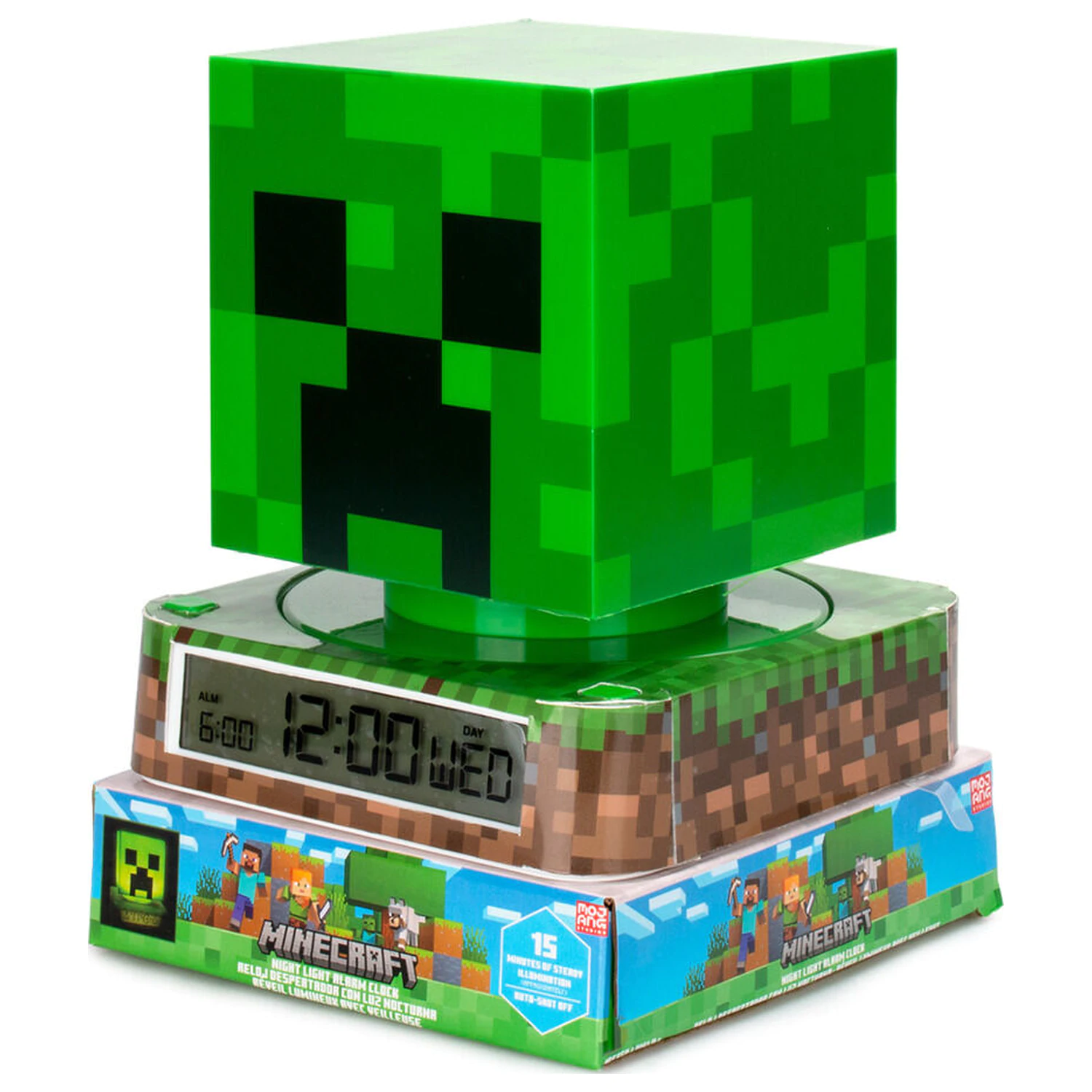 Minecraft 3D lampa s alarmom produktová fotografia