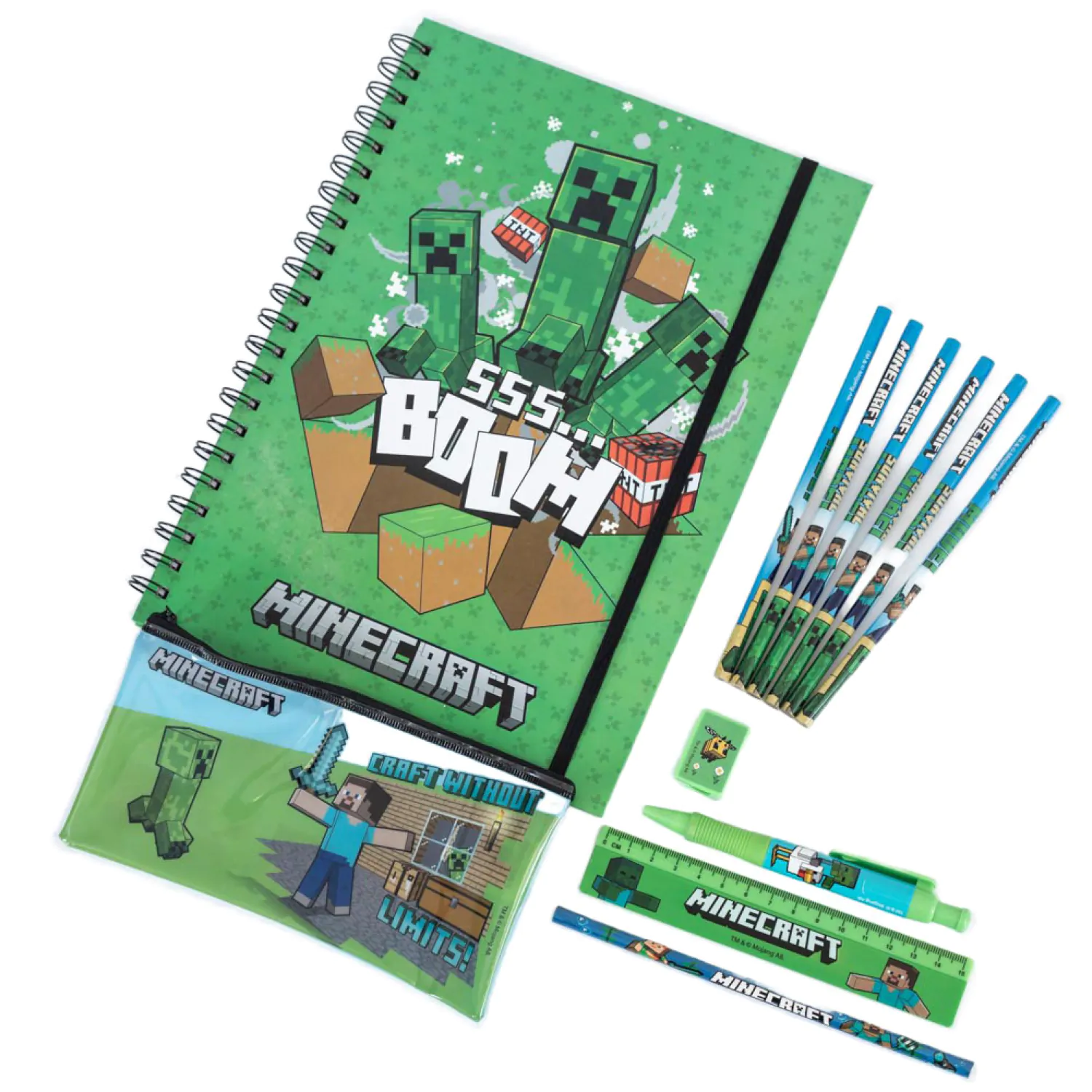 Minecraft 12-dielna súprava papiernictva A4 Bumper produktová fotografia