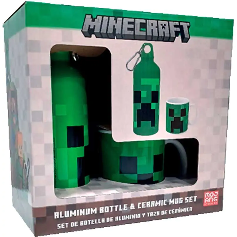 Minecraft hliníková fľaša + sada hrnčekov 500 ml produktová fotografia