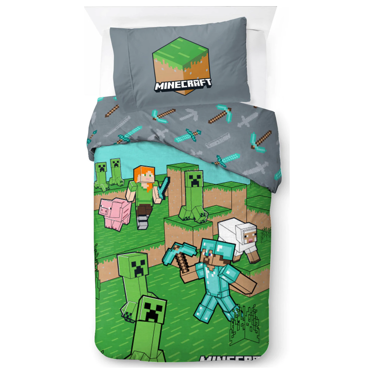 Minecraft Zvieratá a Mobs Obliečka na paplón produktová fotografia