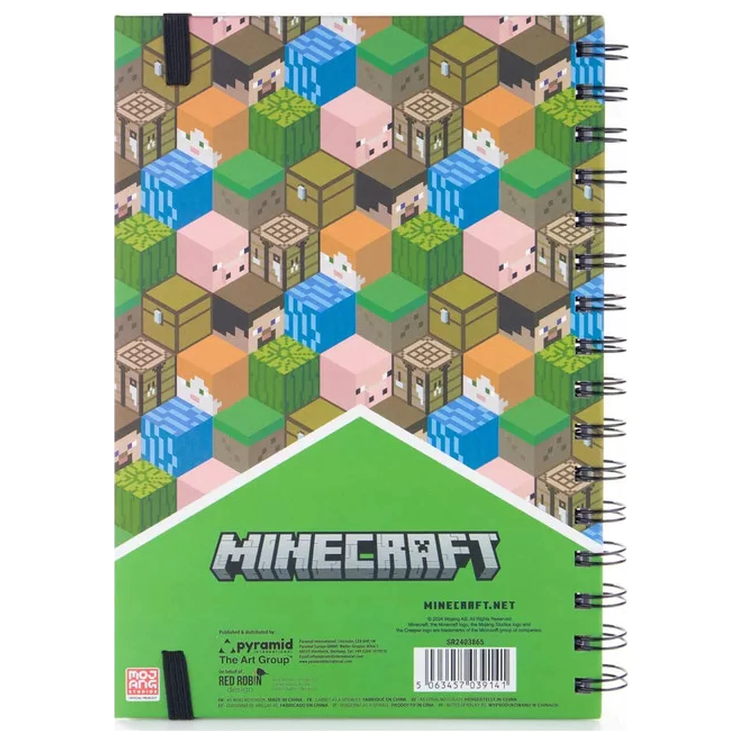 Minecraft Blocks A5 linajkový špirálový zápisník produktová fotografia