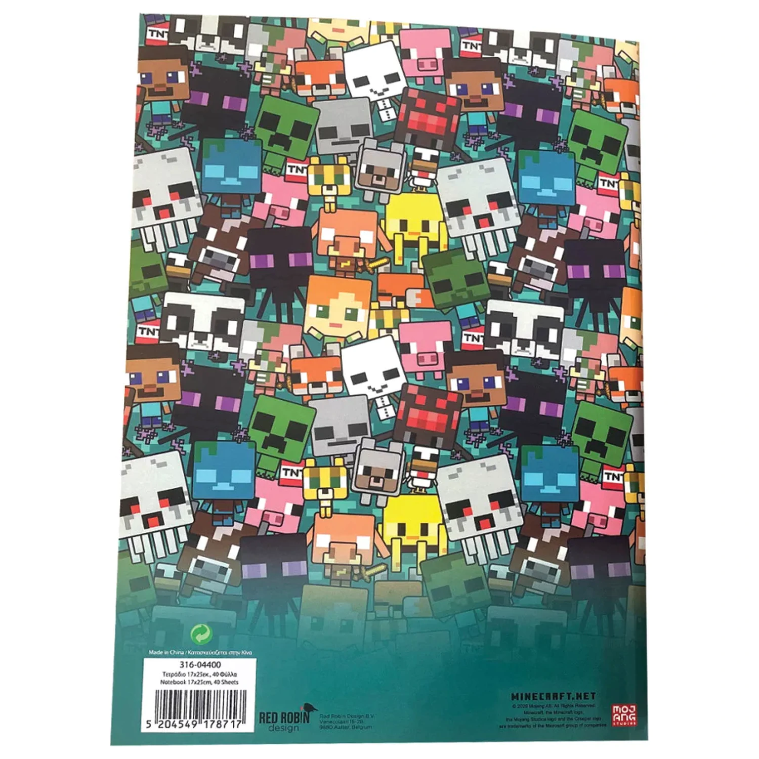 Minecraft Boom B/5 linajkový zošit 40 listov produktová fotografia
