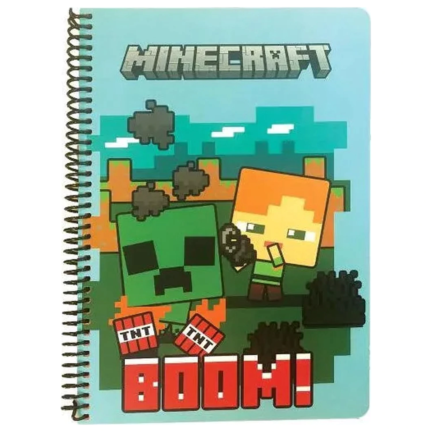 Minecraft Boom B/5 linajkový špirálový zápisník, 70 listov produktová fotografia