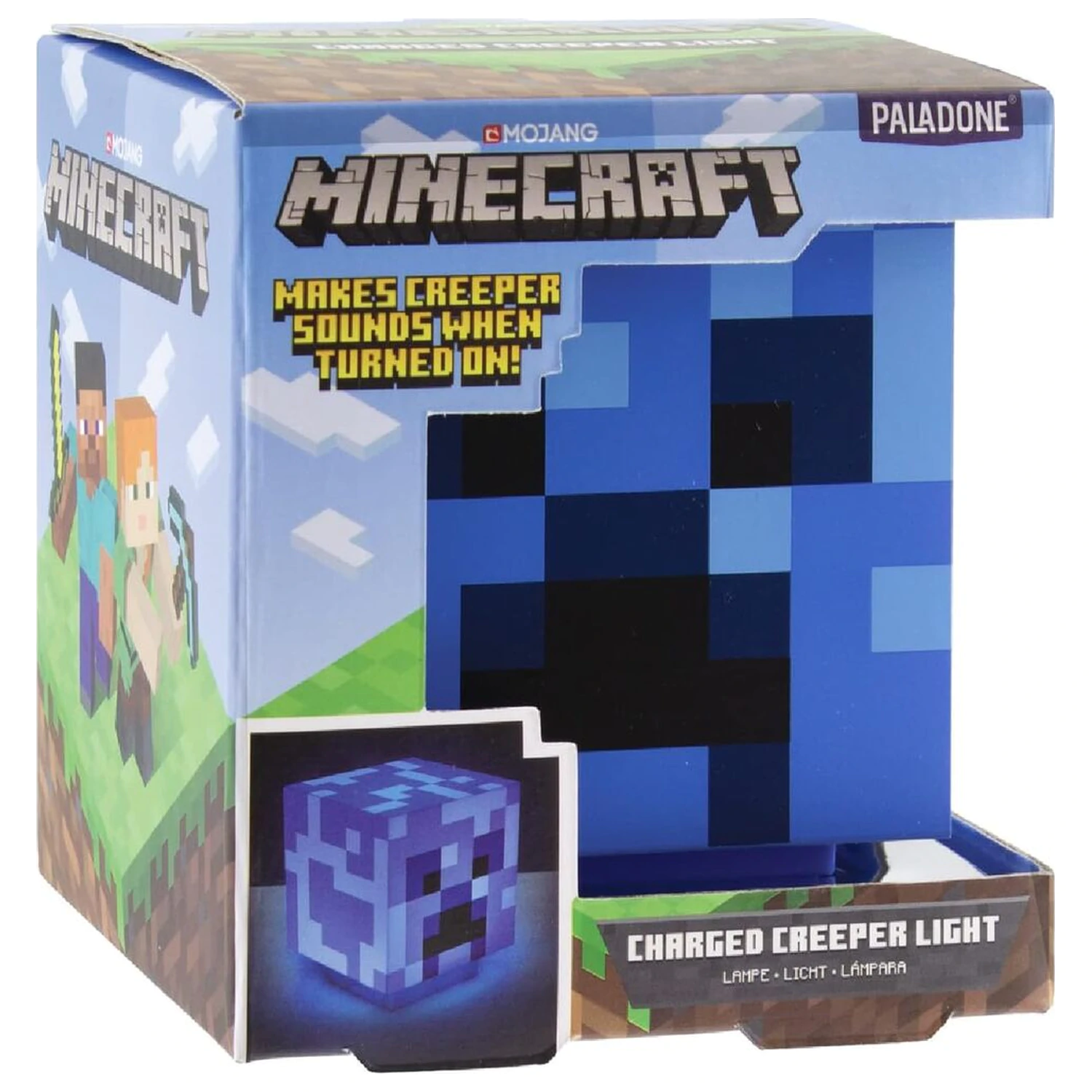 Minecraft Charged Creeper 3D zvuková lampa produktová fotografia