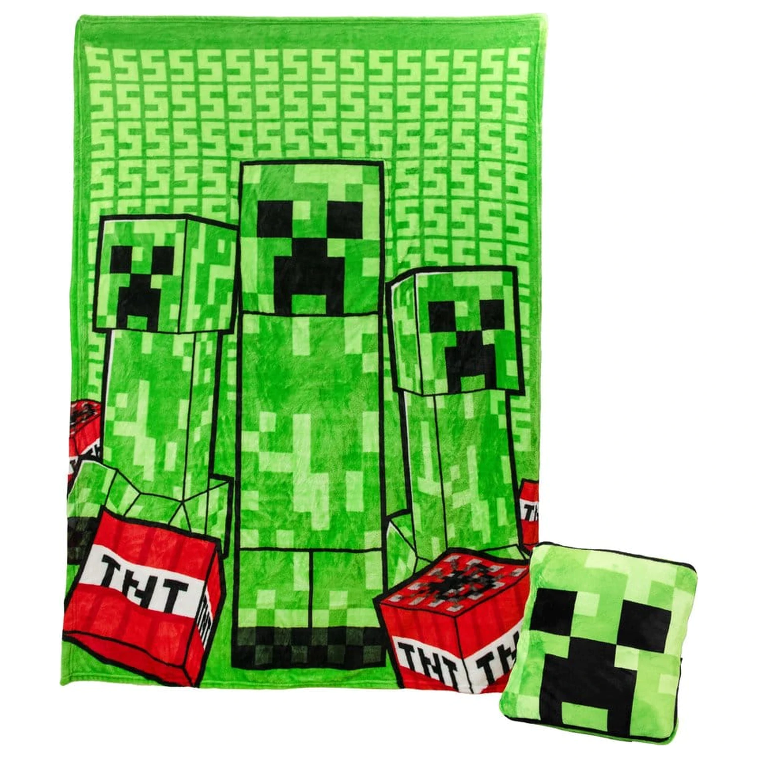 Minecraft Creeper vankúš a deka 2 v 1 skladacia 150 cm produktová fotografia