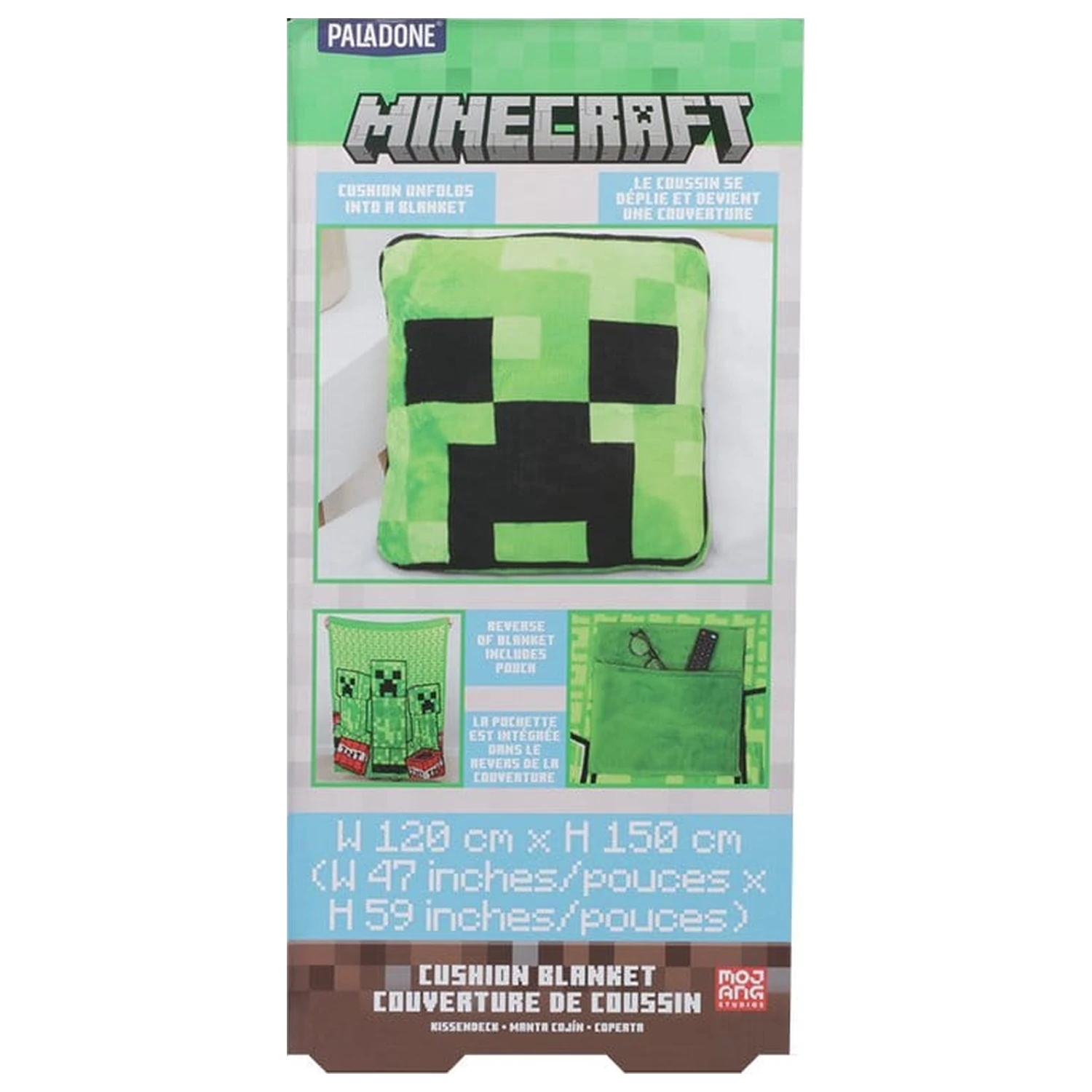 Minecraft Creeper vankúš a deka 2 v 1 skladacia 150 cm produktová fotografia