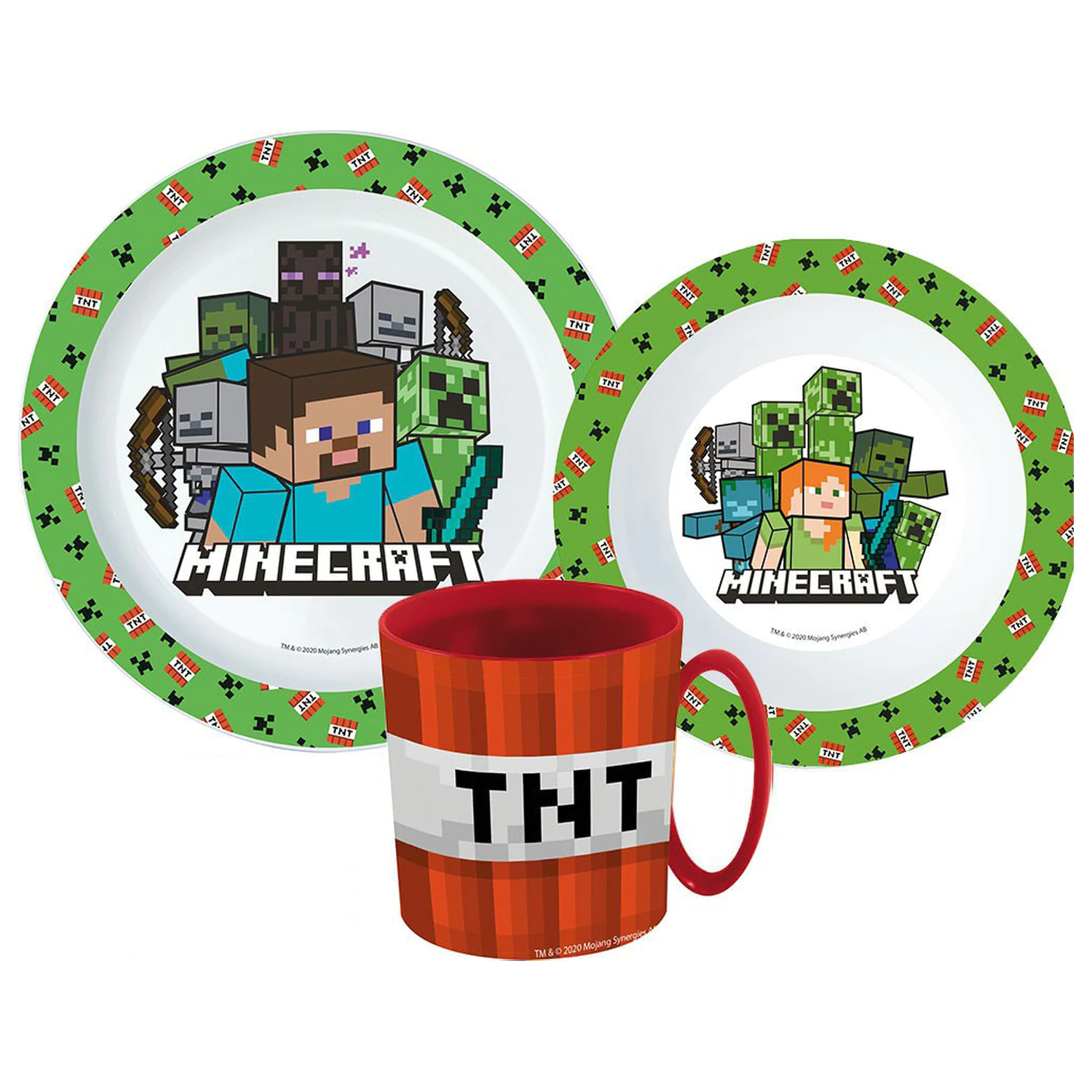 Minecraft Creeper jedálenský set, Micro Plastic Set s hrnčekom 350 ml produktová fotografia