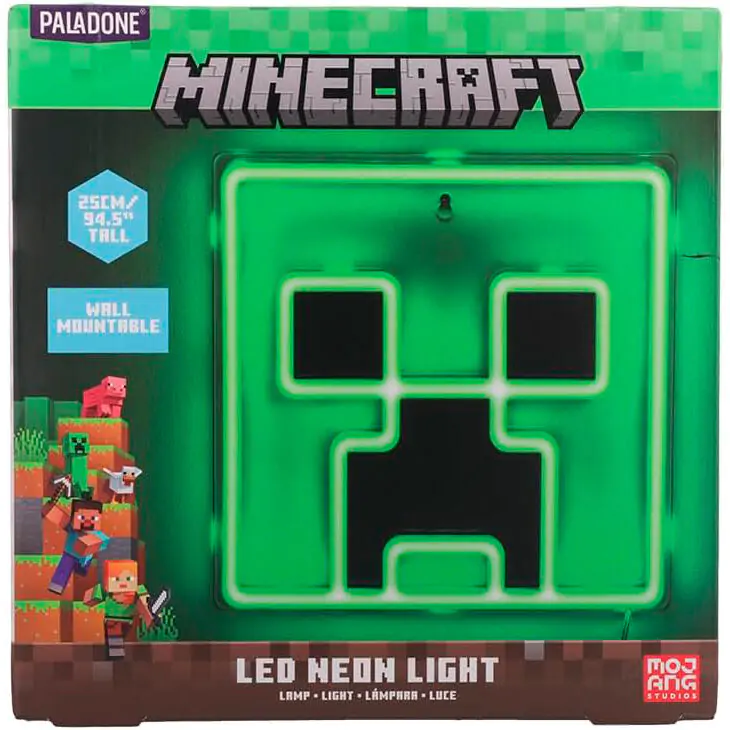 Minecraft Creeper LED nástenná lampa 25 cm produktová fotografia