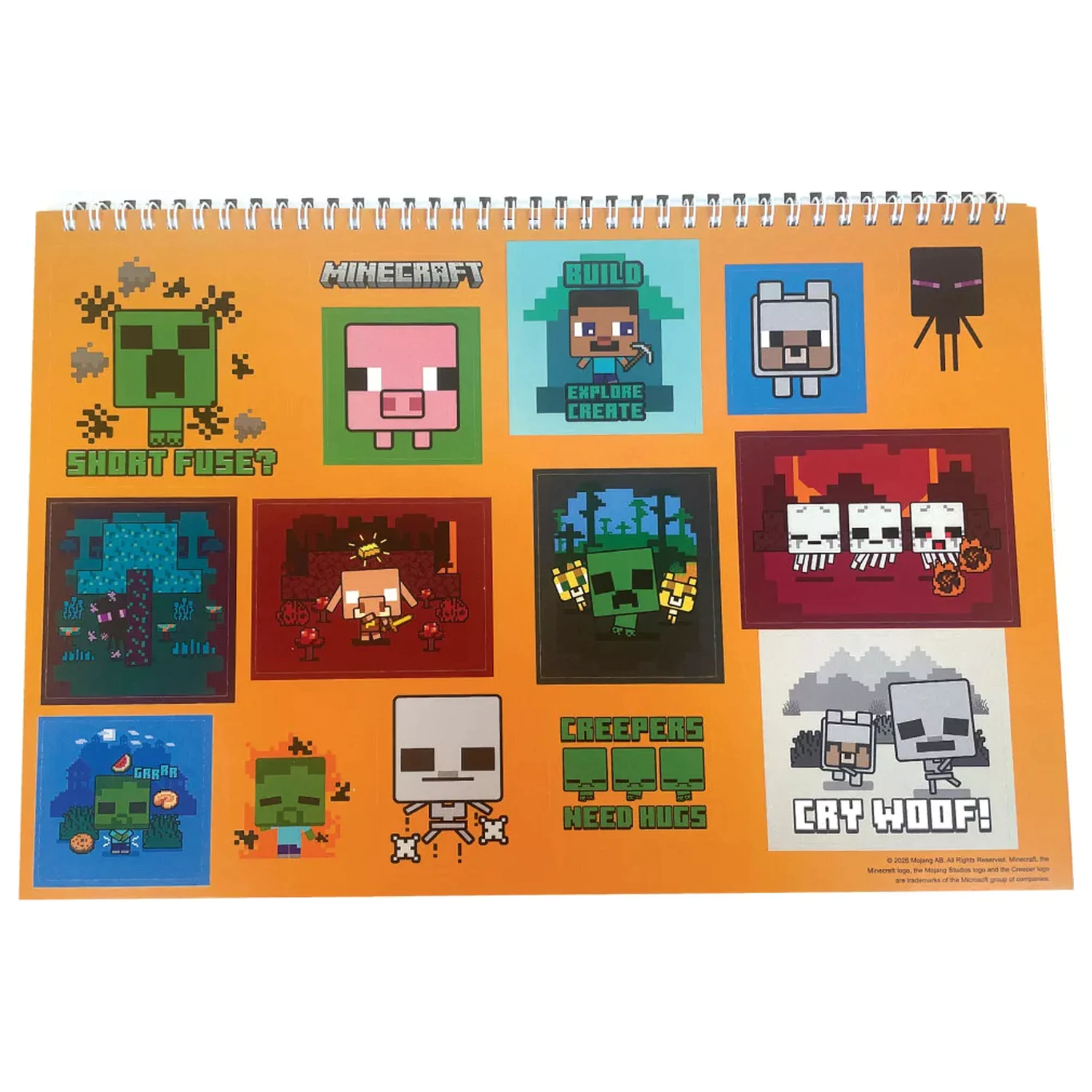 Minecraft Creepers Need Hugs A/4 špirálový skicár so 40 nálepkami produktová fotografia