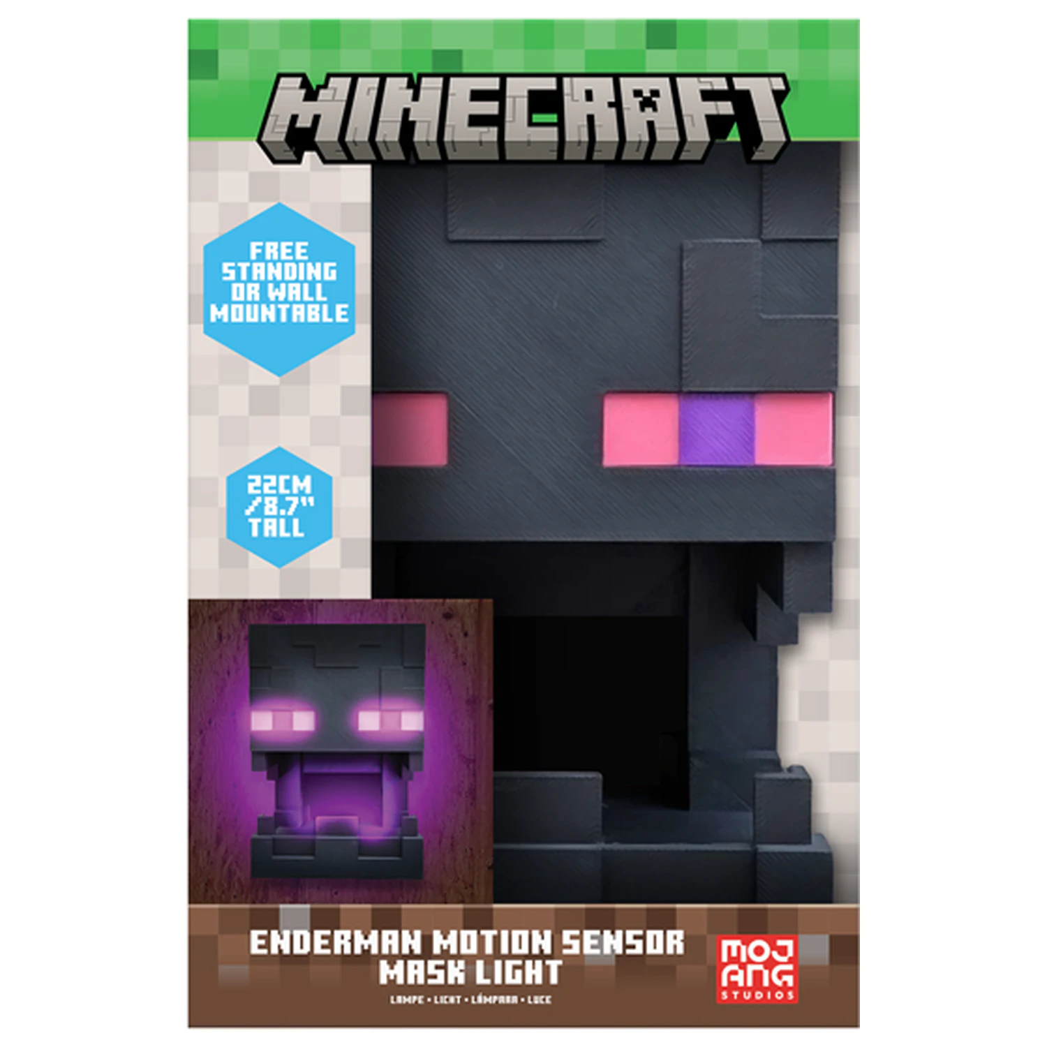 Minecraft Enderman maska s pohybovým senzorom a svetlom produktová fotografia