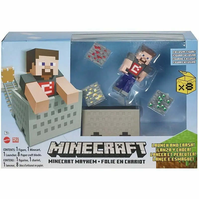 Minecraft Explosive Wagon Steve figurka 10 cm termékfotó