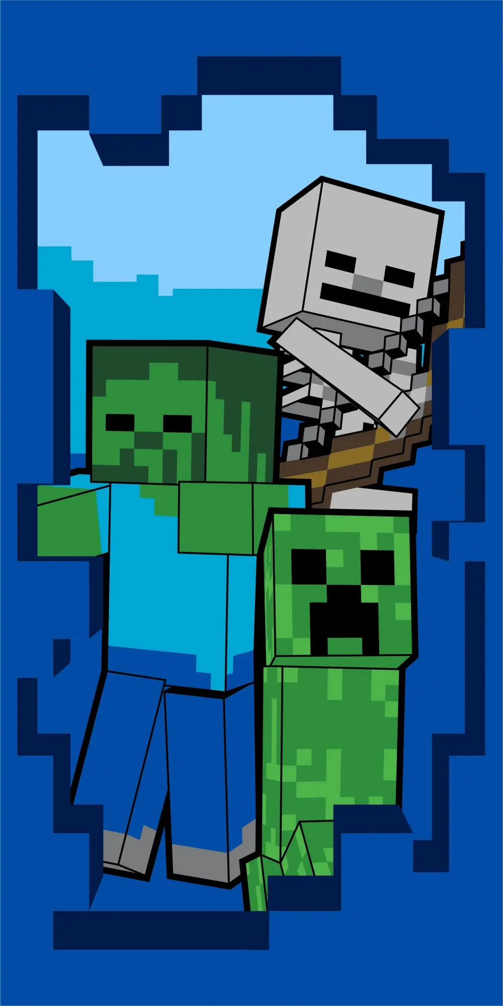 Minecraft osuška, plážová osuška Beware 70*140cm produktová fotografia