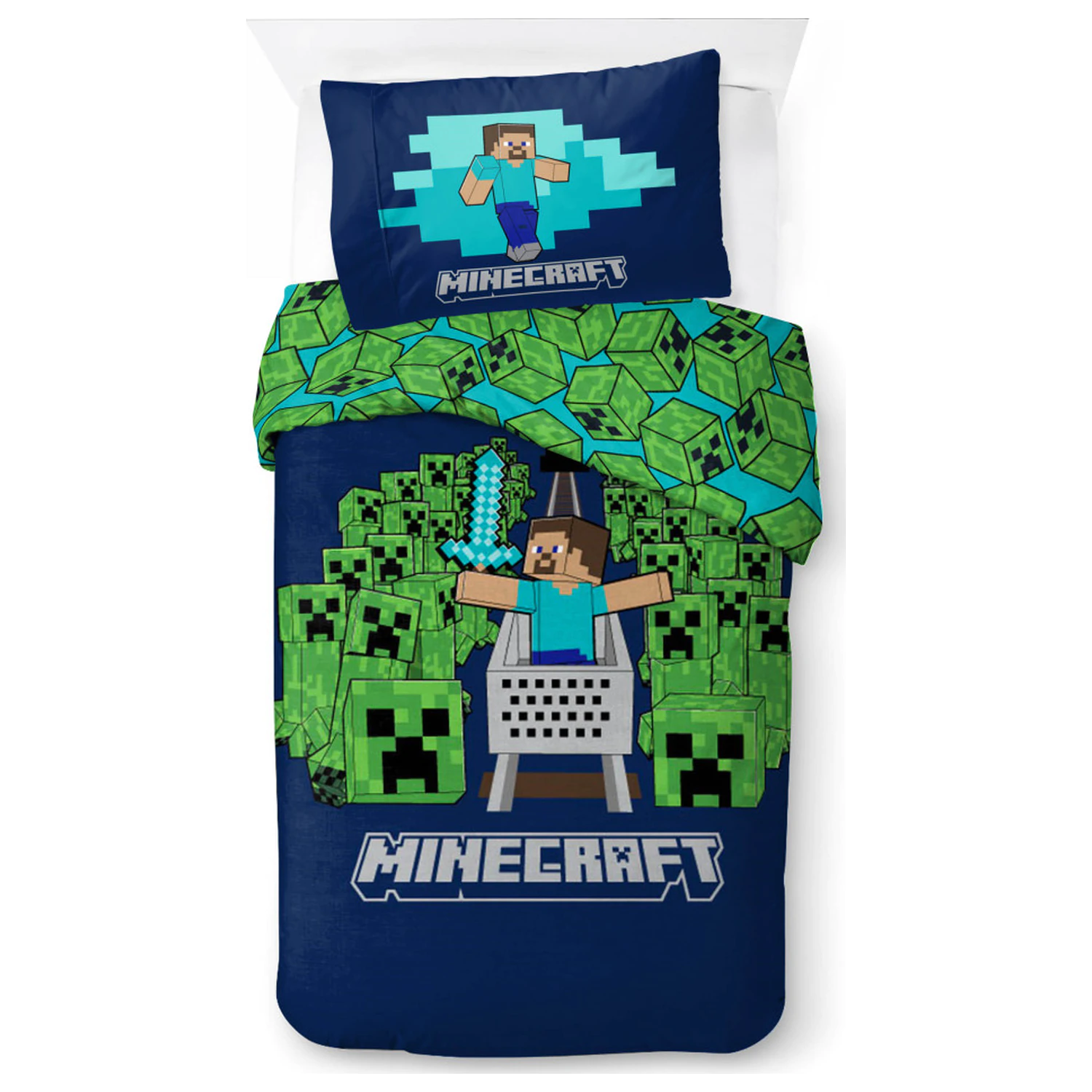 Minecraft Game Over Creepers obliečka na paplón produktová fotografia