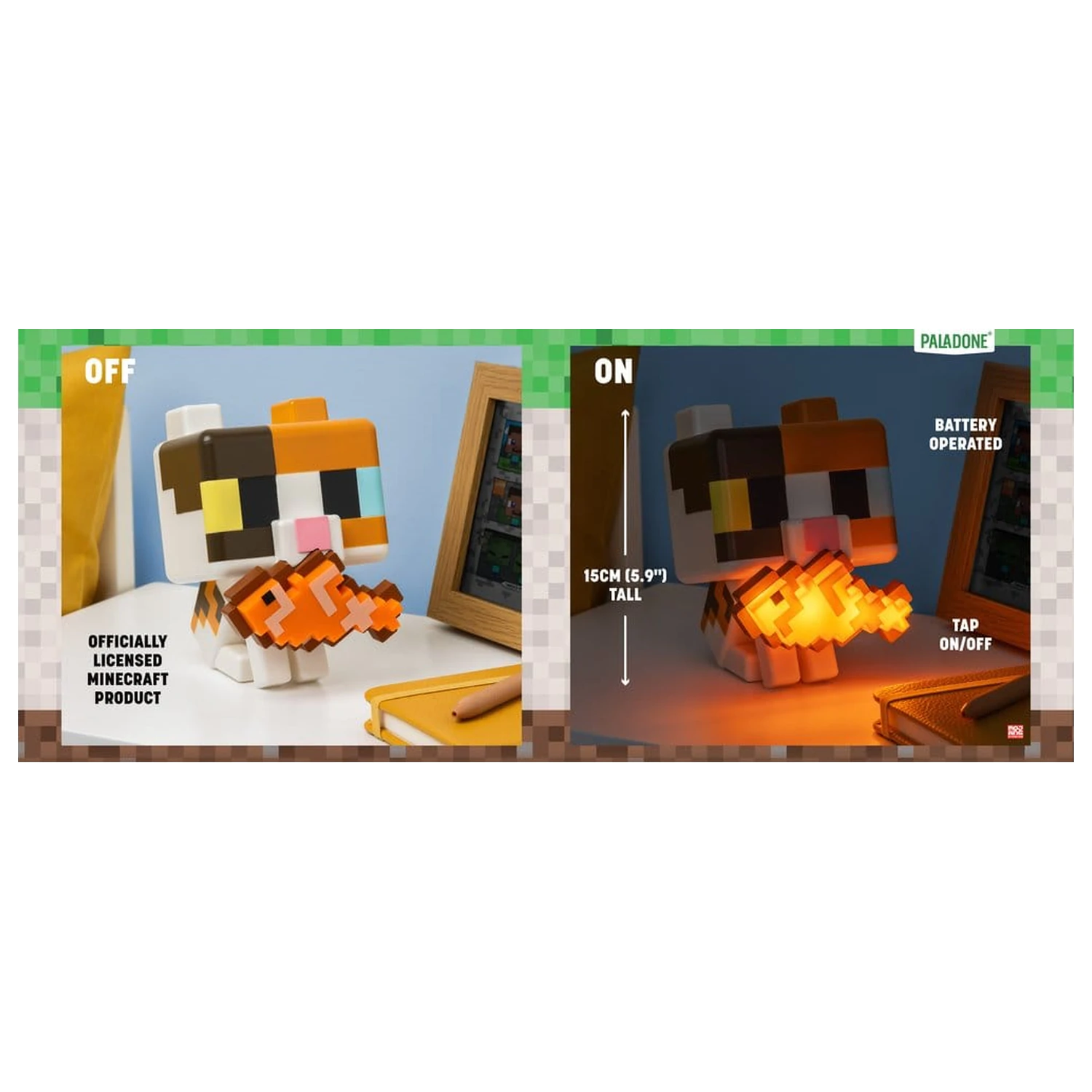 Minecraft GloBuddies Svetelná mačka 15 cm produktová fotografia